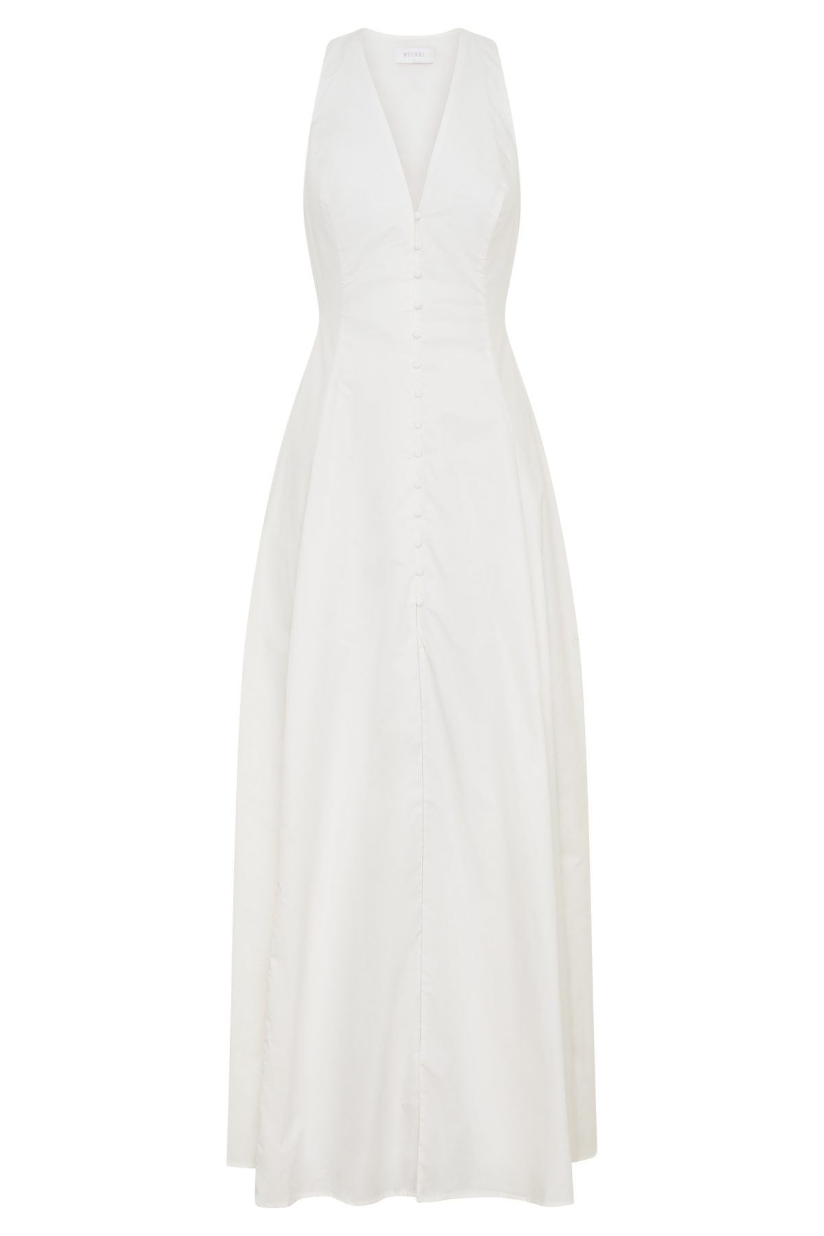 Sienna Button Down Maxi Dress - White #9