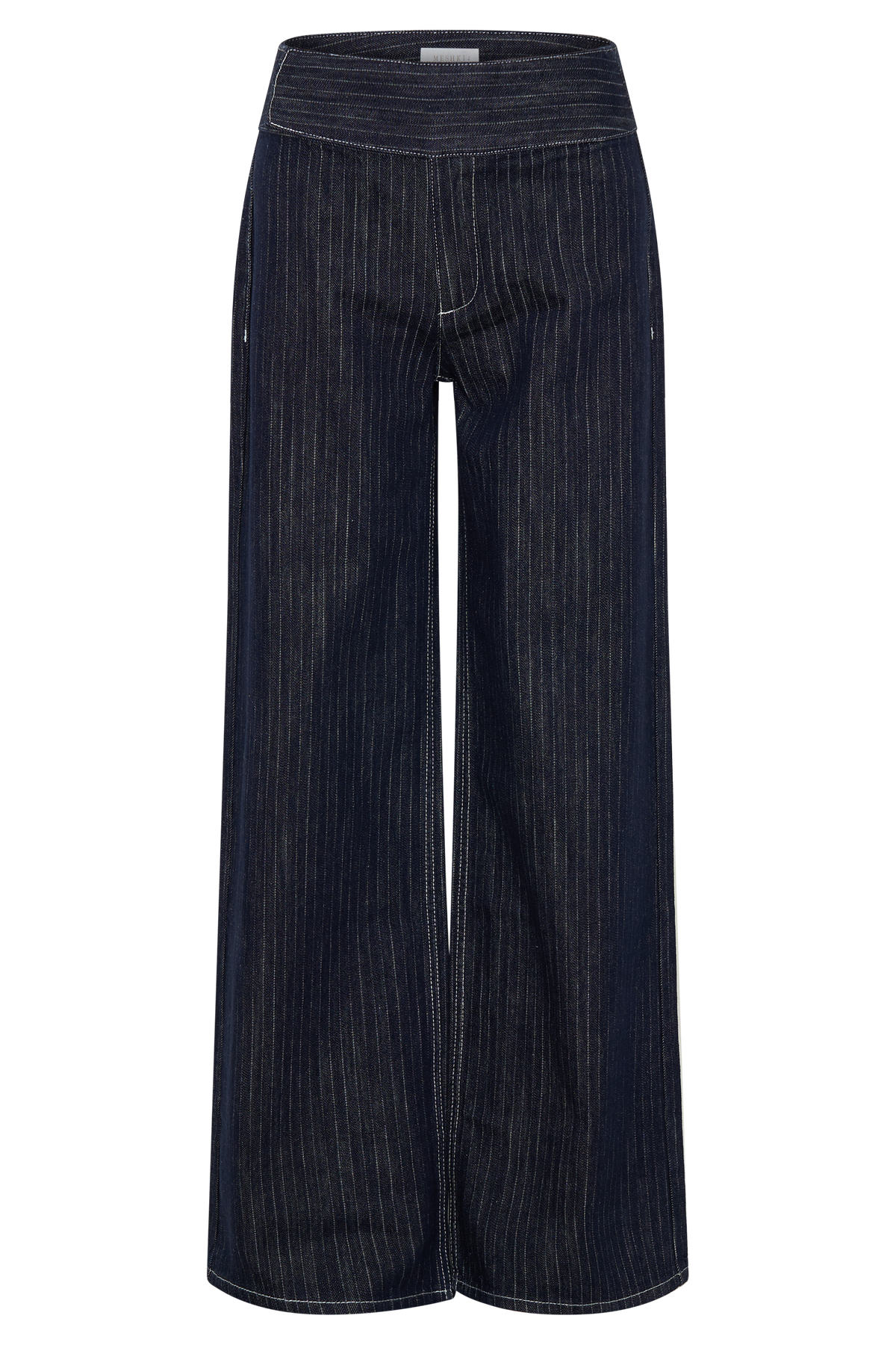 Sienna Flare Mid Rise Denim Jeans - Indigo Pinstripe #9