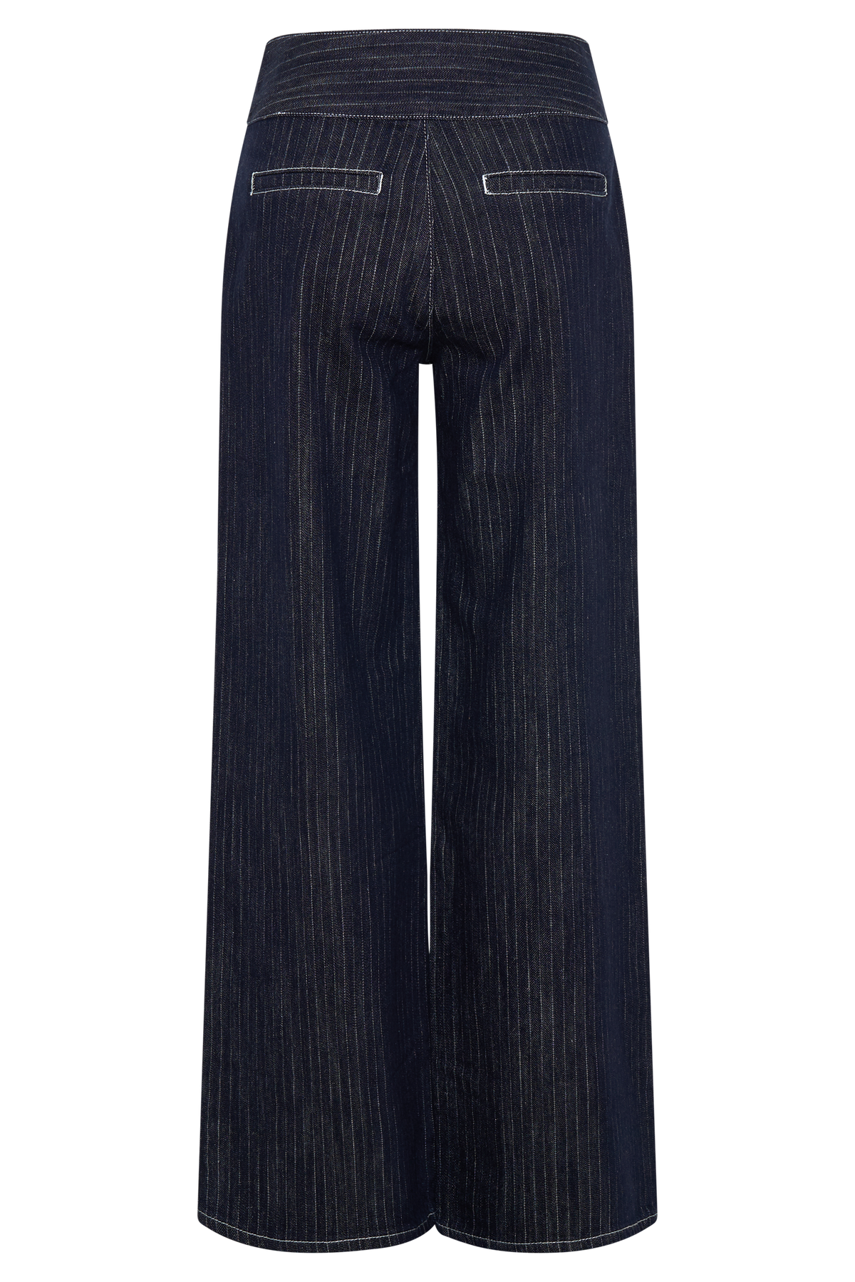 Sienna Flare Mid Rise Denim Jeans - Indigo Pinstripe #8
