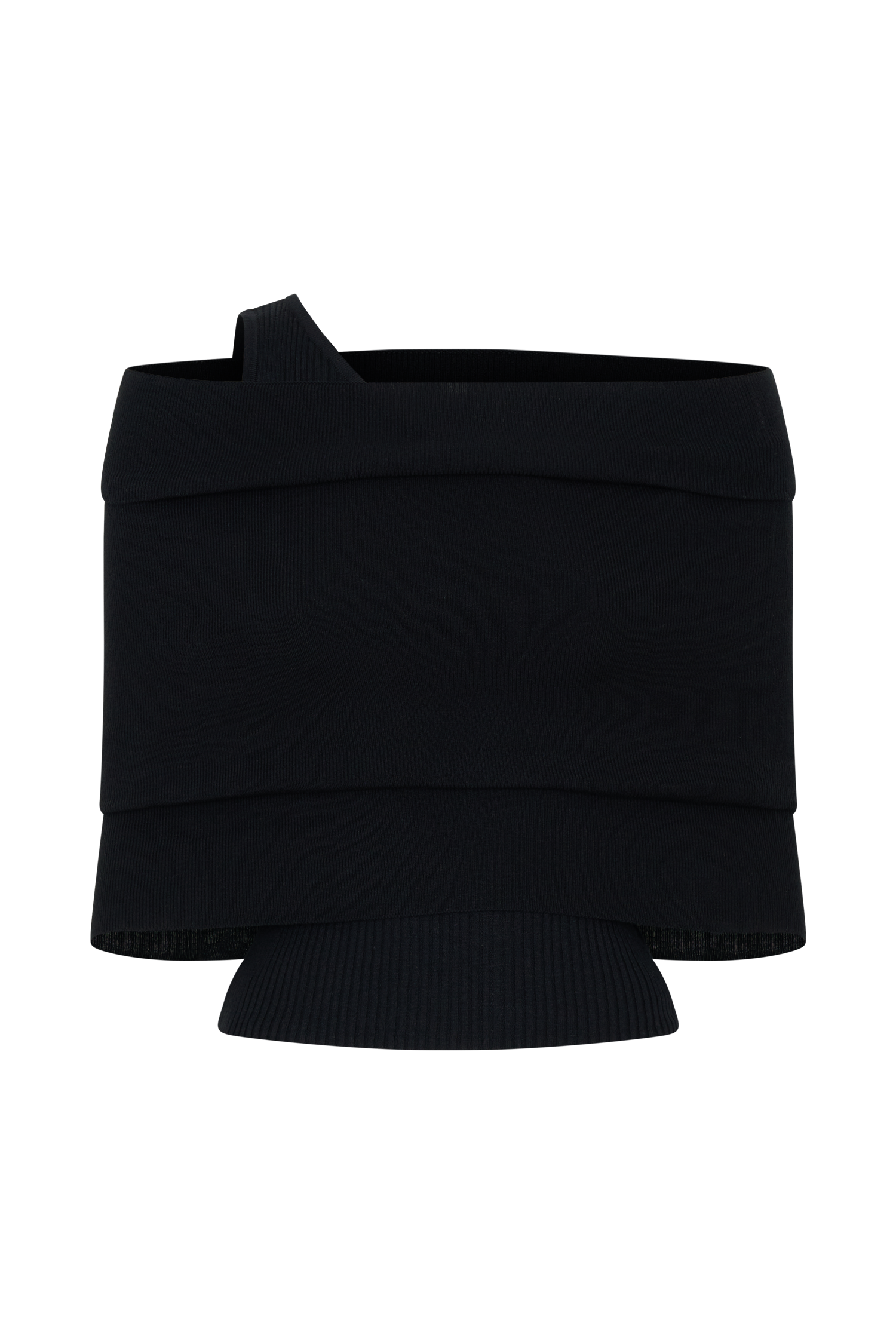 Sierra Asymmetrical Cashmere Blend Knit Top - Black #9