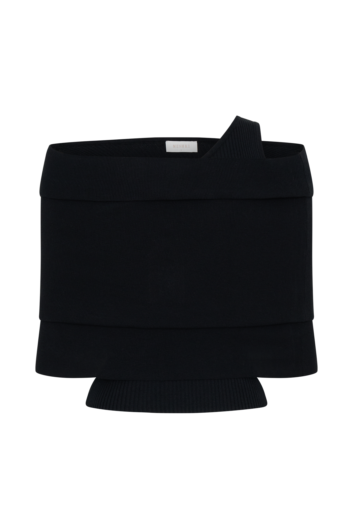 Sierra Asymmetrical Cashmere Blend Knit Top - Black #8