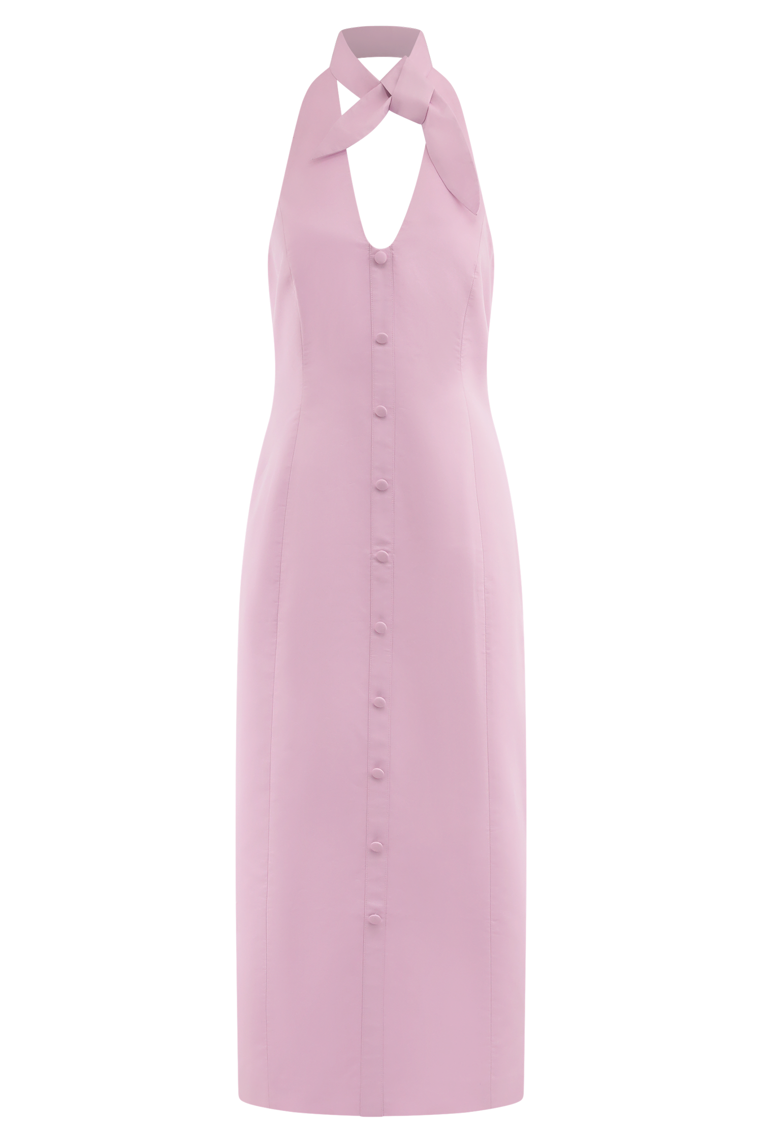 Simona Halter Neck Midi Dress - Blush Pink #9