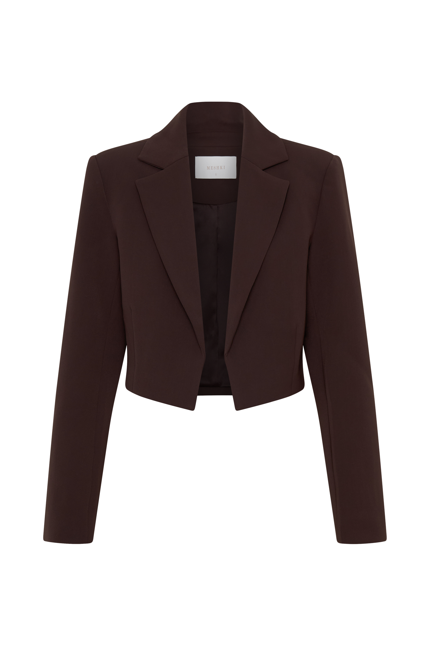 Simone Cropped Suiting Blazer - Dark Chocolate | MESHKI UK