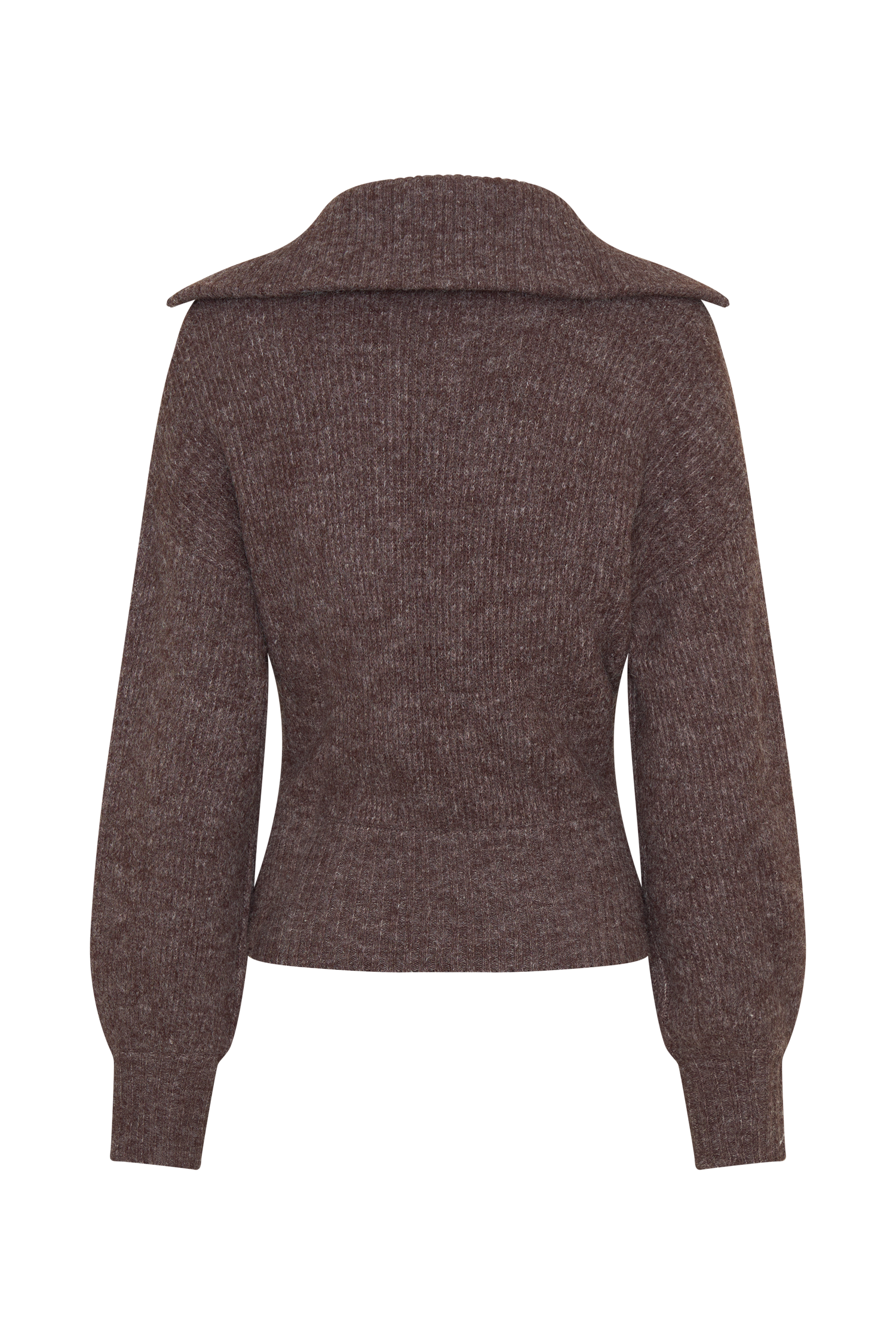 Skylaine Zip Knit Jumper - Brown Marle #9