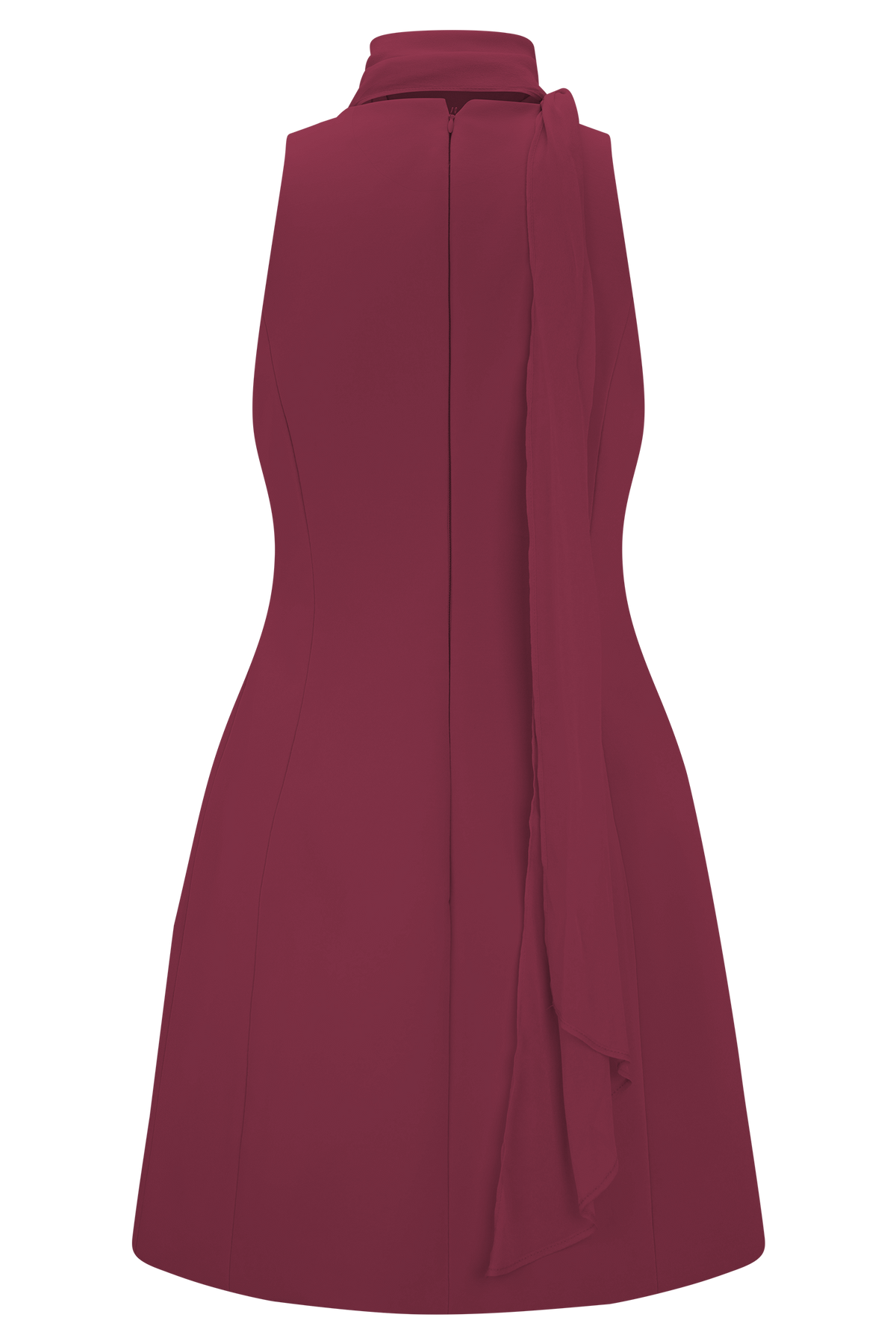 Skyler Suiting Embroidered Mini Dress - Wine