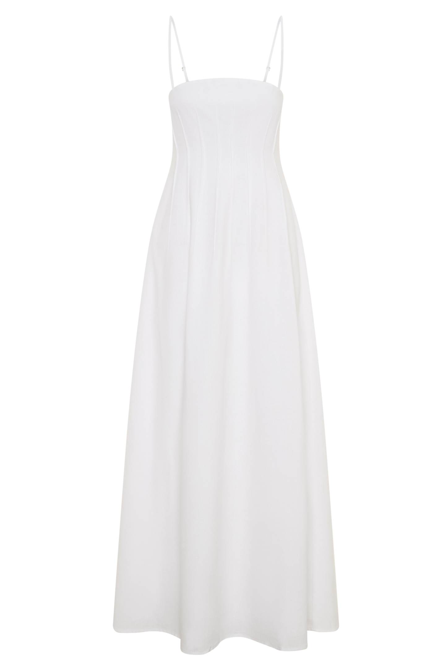 Sofie Pintuck Linen Maxi Dress - White