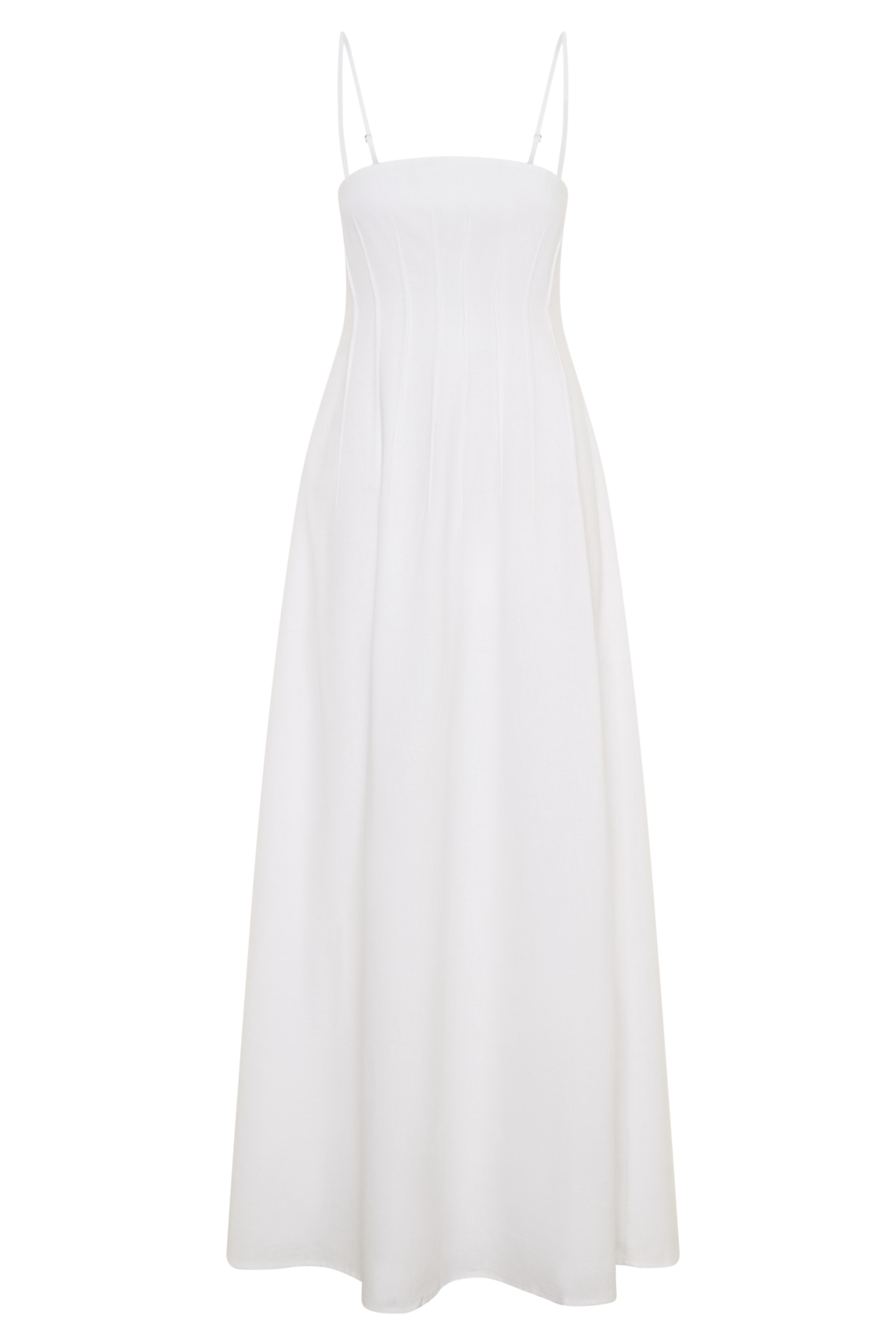 Sofie Pintuck Linen Maxi Dress - White | MESHKI UK Sofie Pintuck Linen Maxi Dress - White | MESHKI UK
