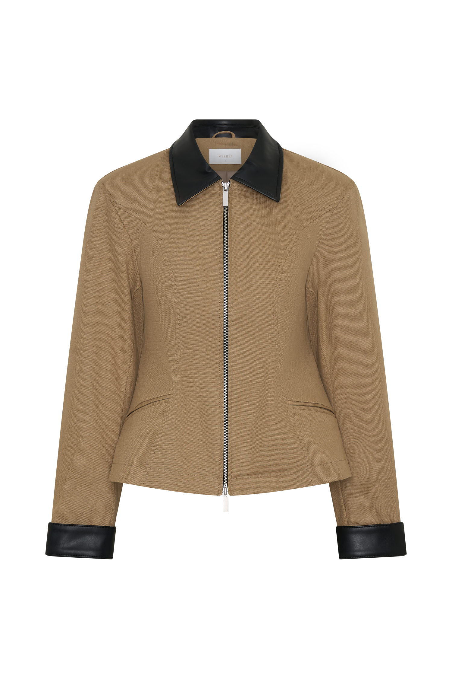 Solange Zip Up Collared Jacket - Natural #9