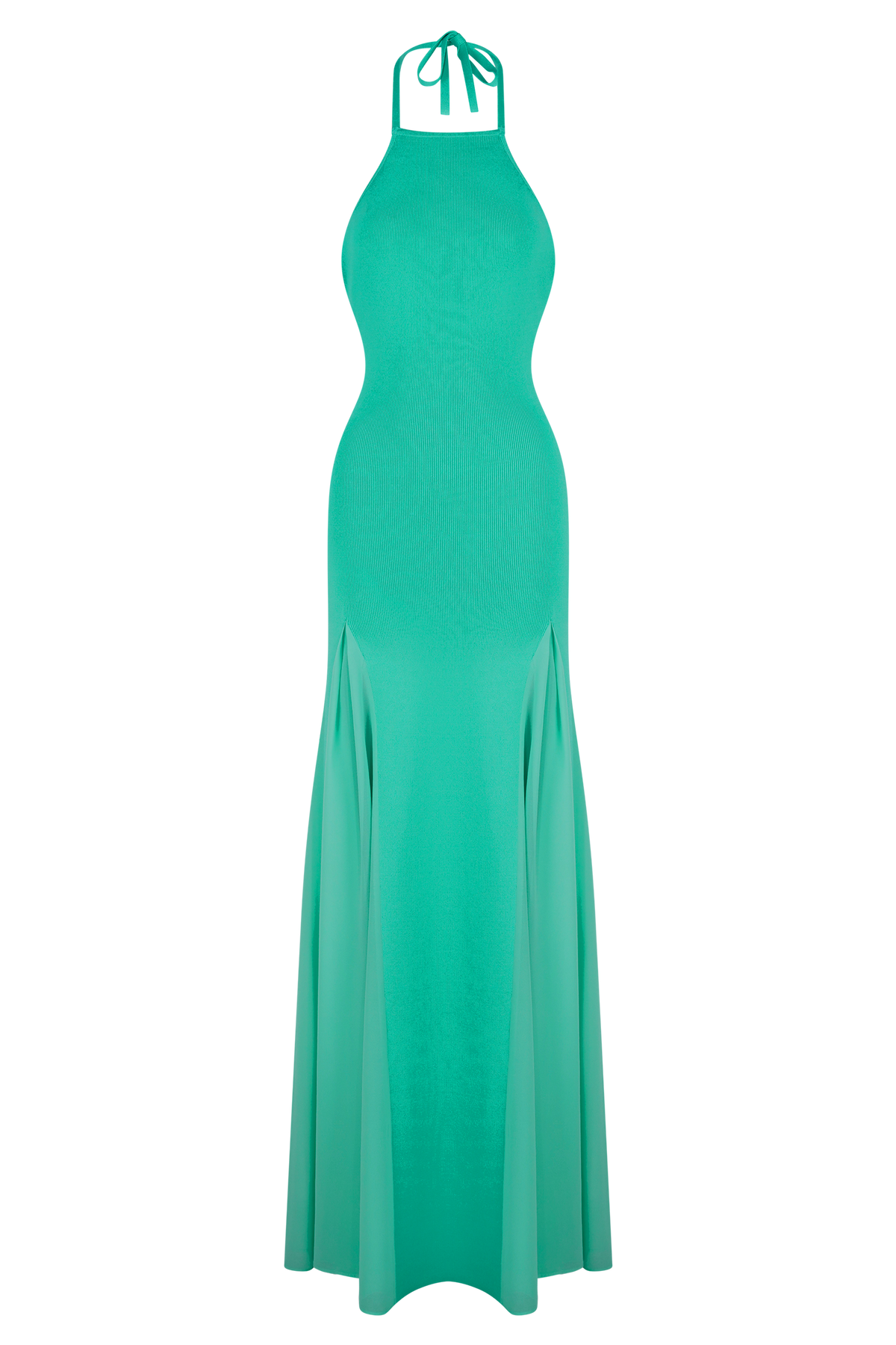 Soleil Knit And Mesh Halter Maxi Dress - Lagoon #7