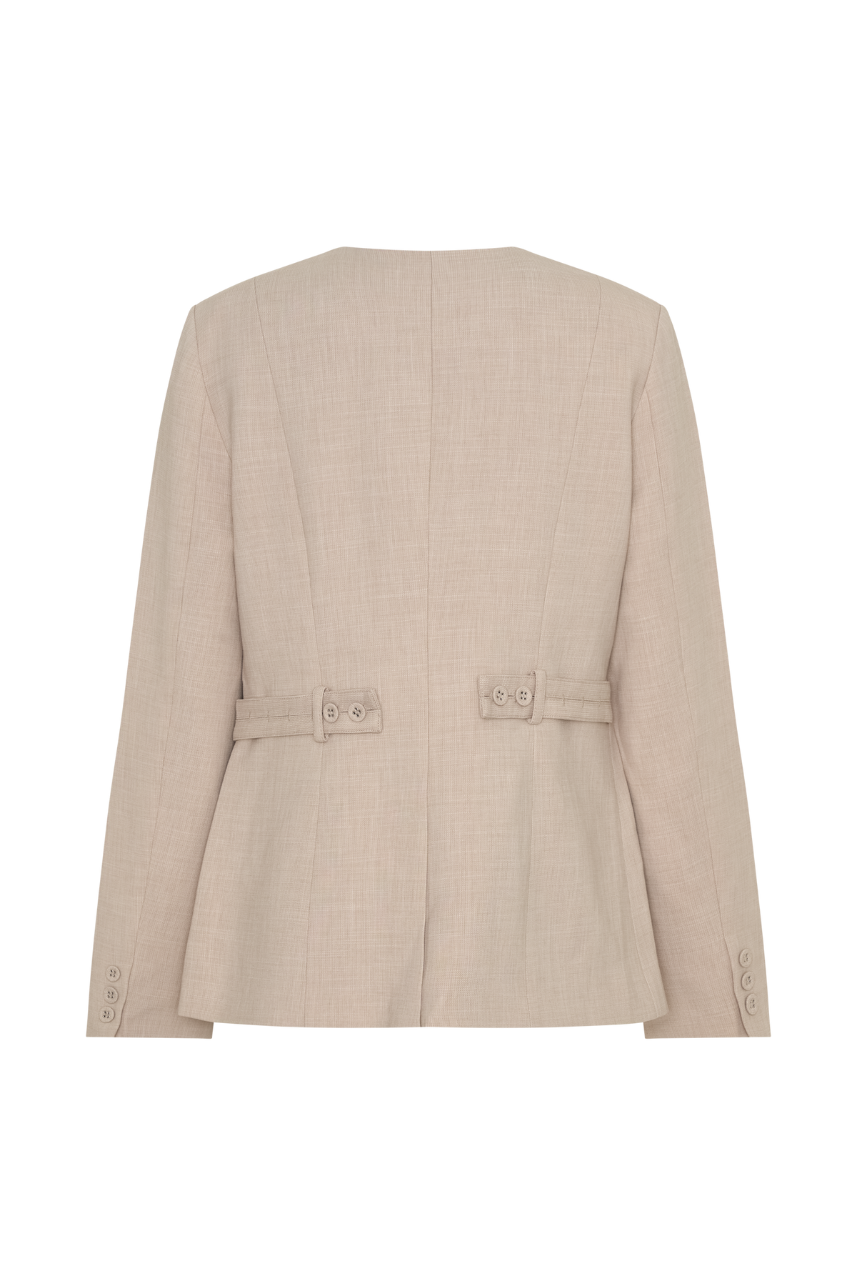 Solenne Collarless Suiting Blazer - Natural Marle #8