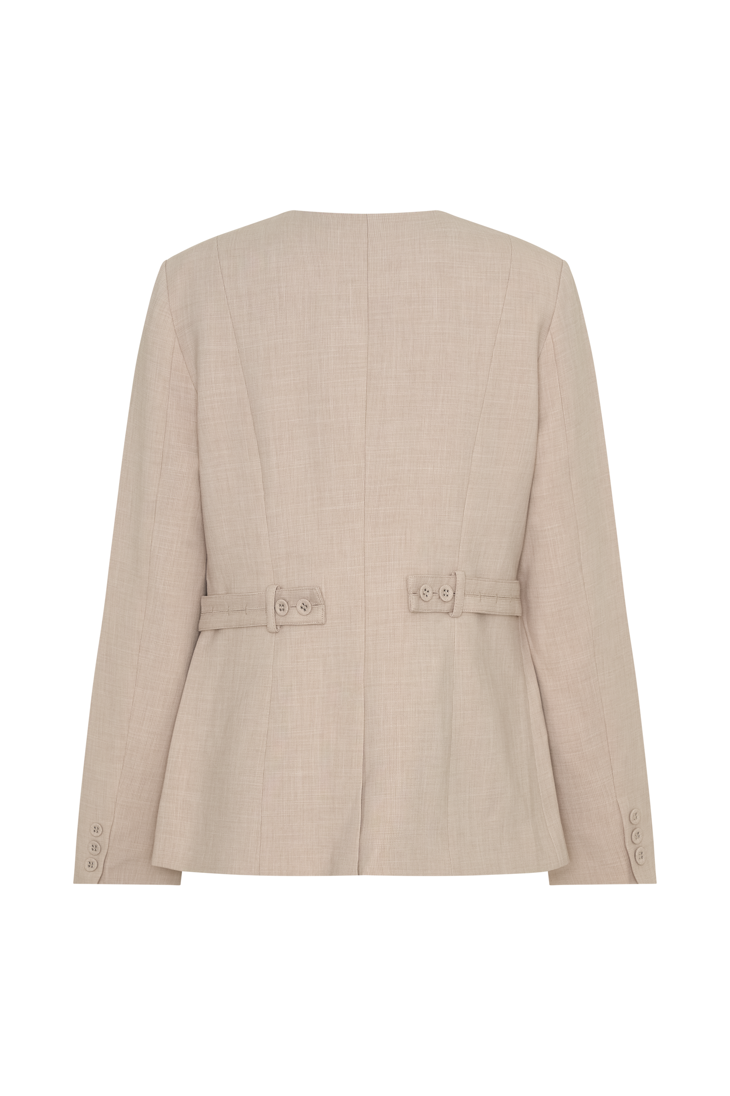Solenne Collarless Suiting Blazer - Natural Marle #8