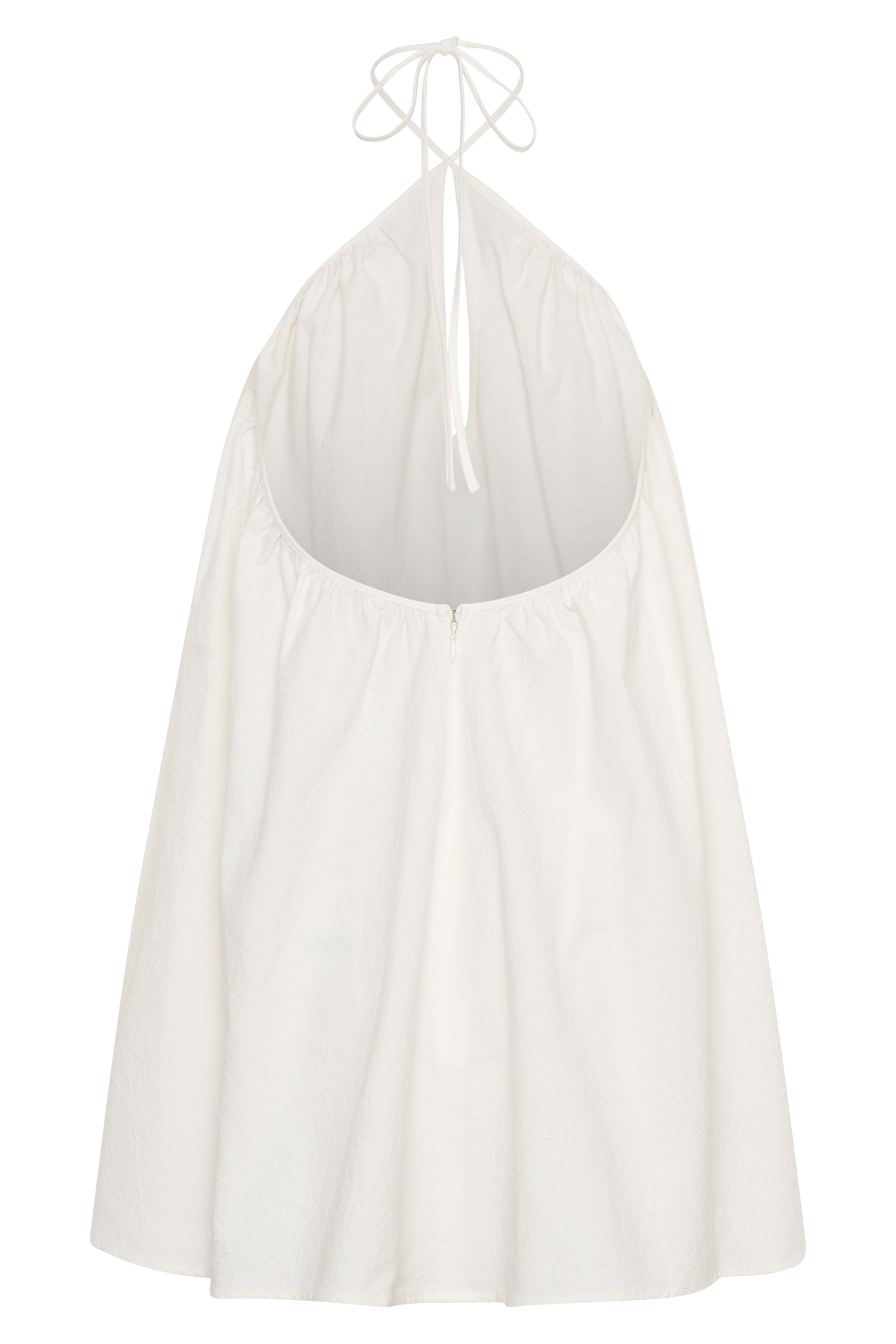 Sonja Keyhole Halter Cotton Mini Dress - White #9