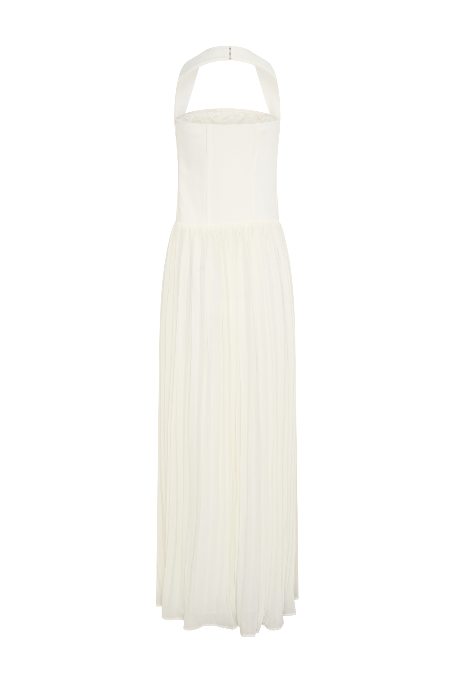 Stacie Pleated Halter Maxi Dress - Ivory #8