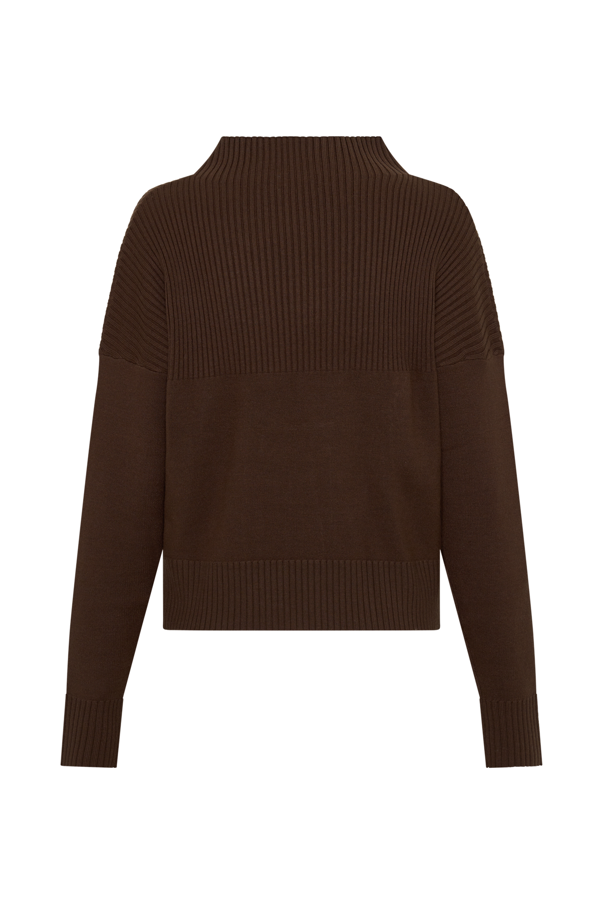 Stanley Ribbed High Neck Jumper - Chocolate #8