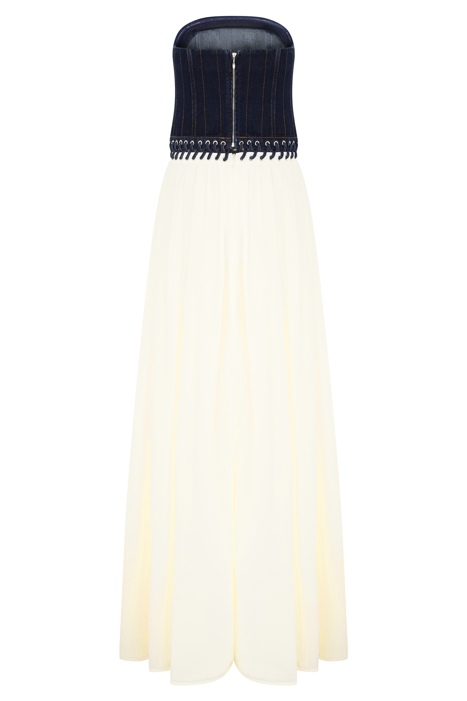 Suella Chiffon Denim Maxi Dress - Indigo Blue #9