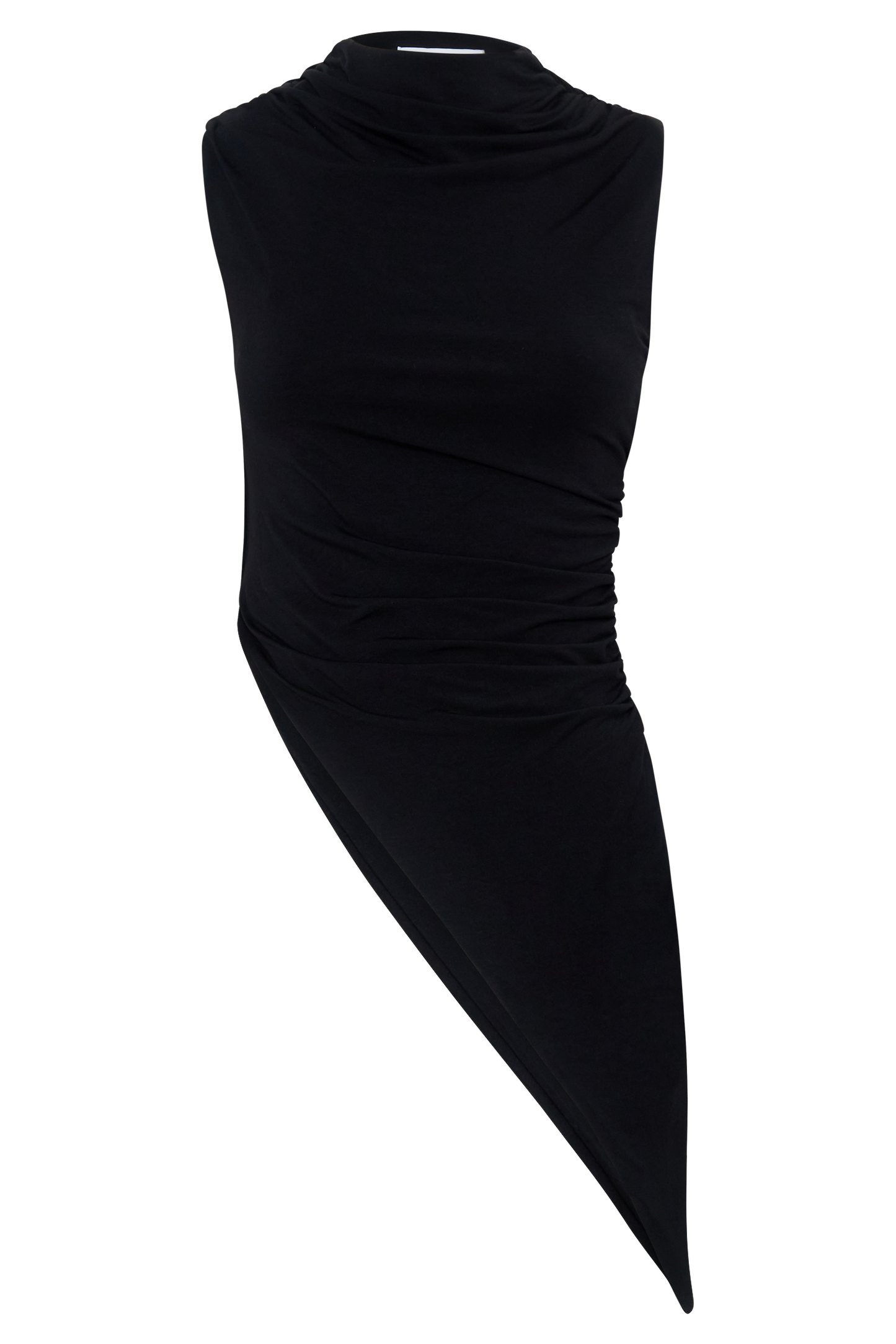 Suong High Neck Gathered Top - Black