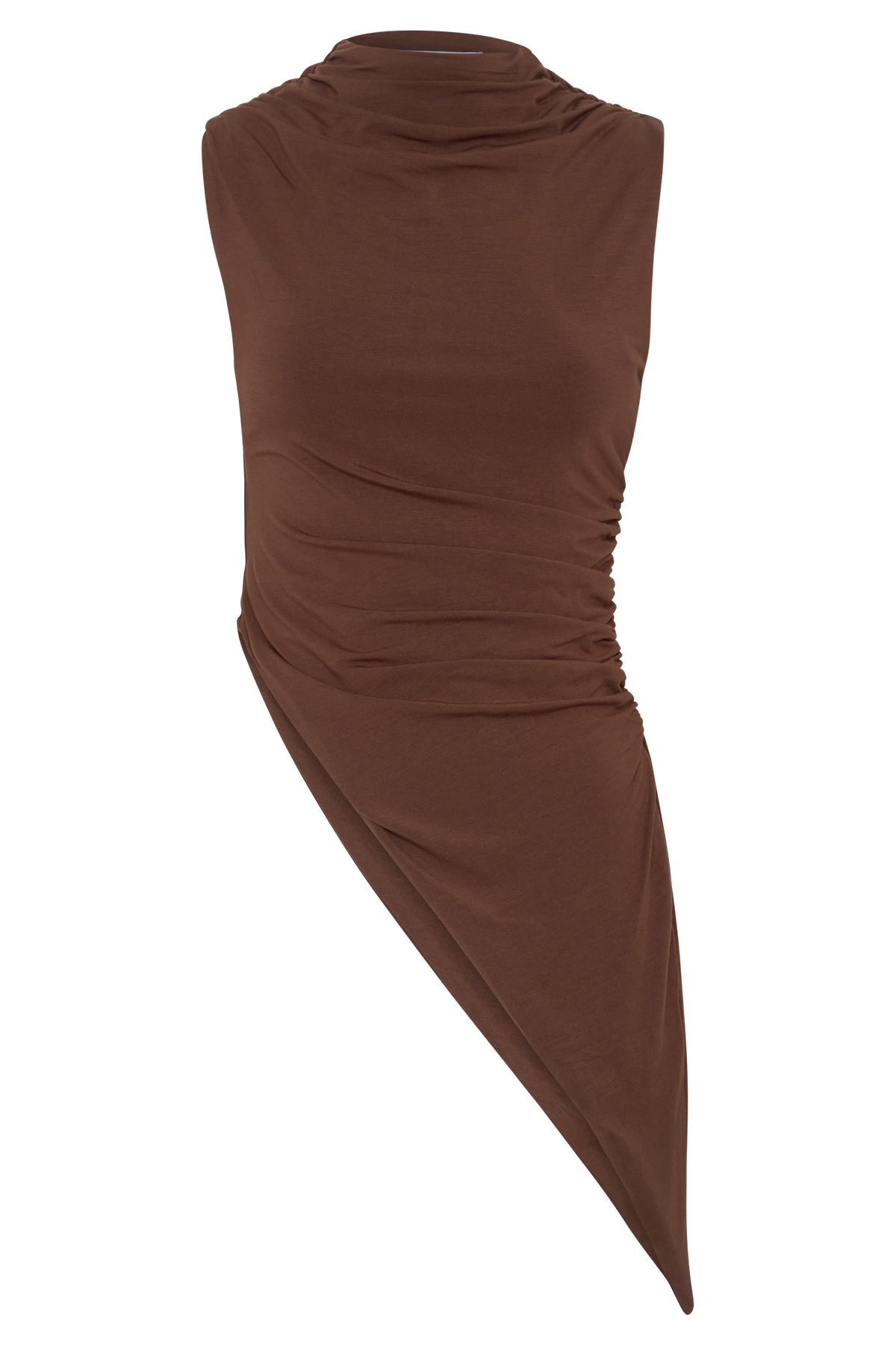 Suong High Neck Gathered Top - Mocha #9