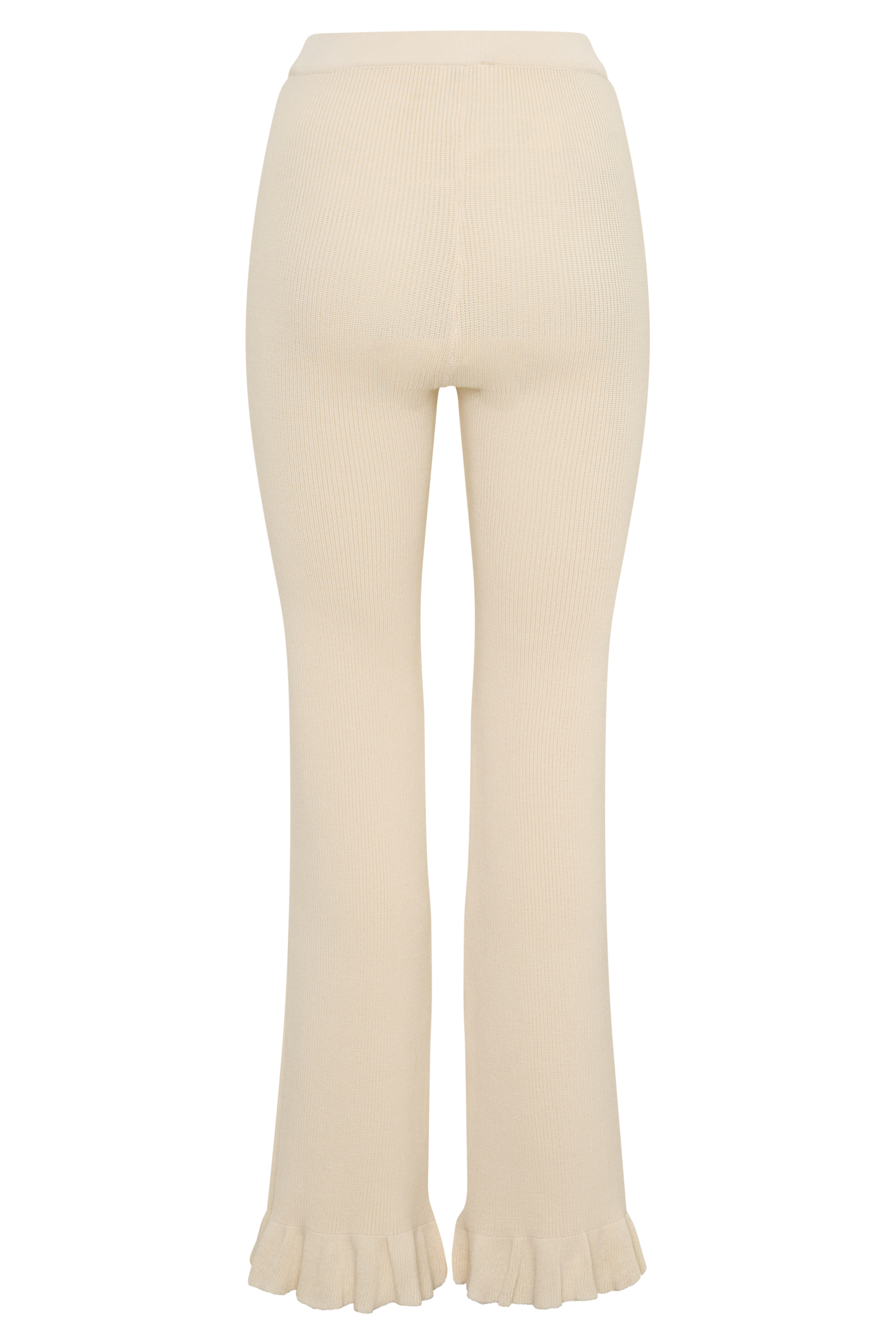 Suzie Ribbed Flared Pants - Ivory
