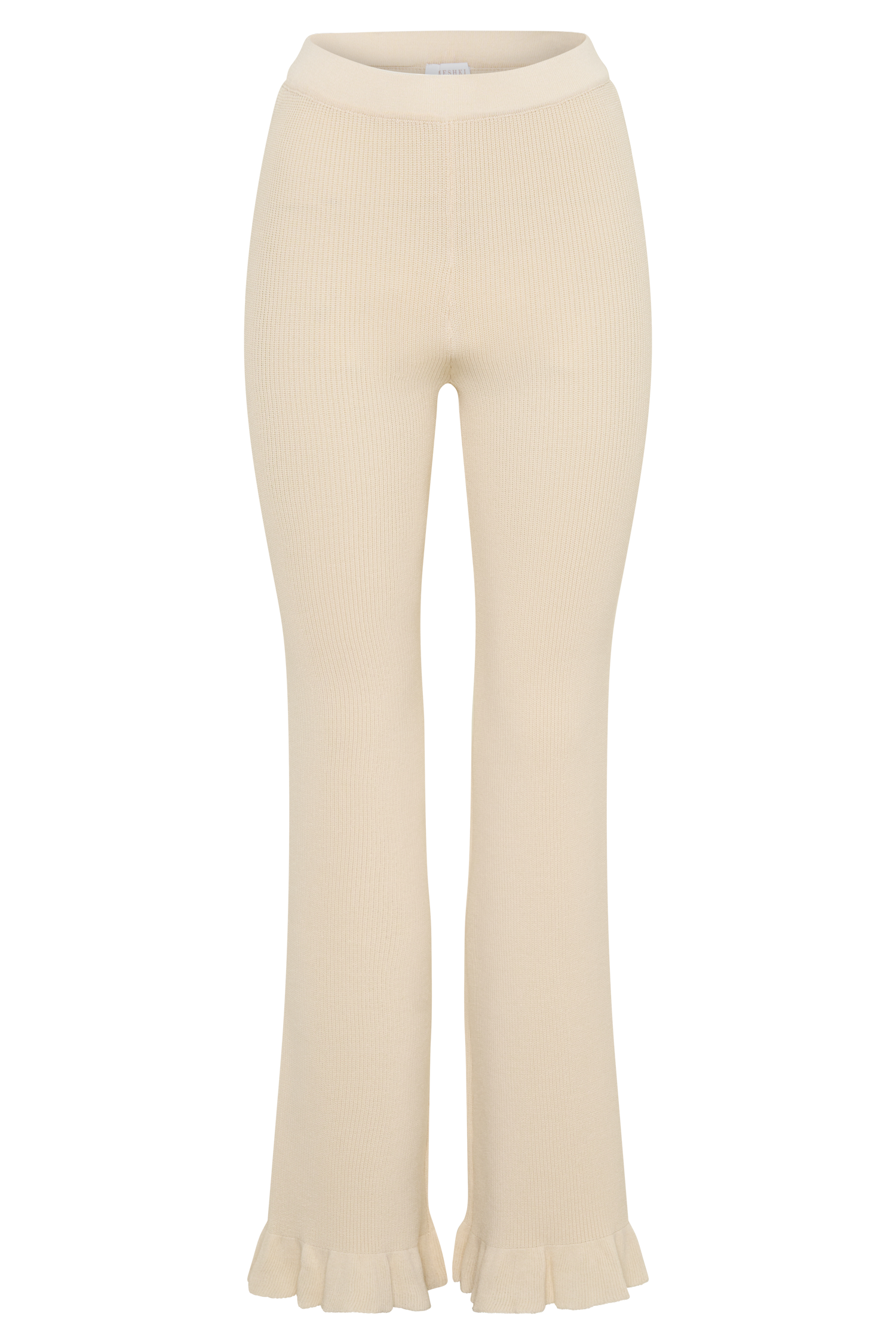 Suzie Ribbed Flared Pants - Ivory #9
