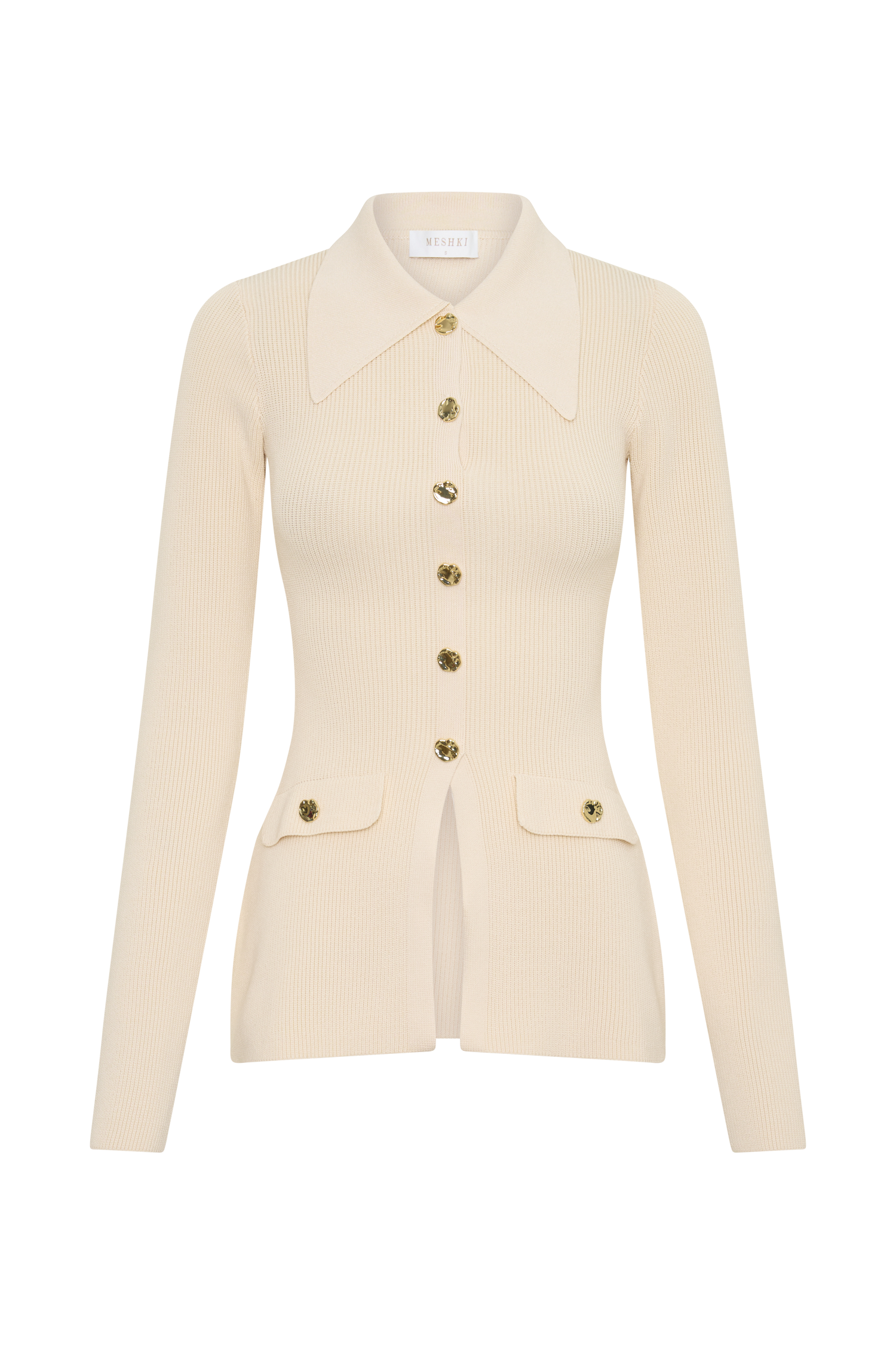 Suzie Ribbed Long Sleeve Longline Top - Ivory #11