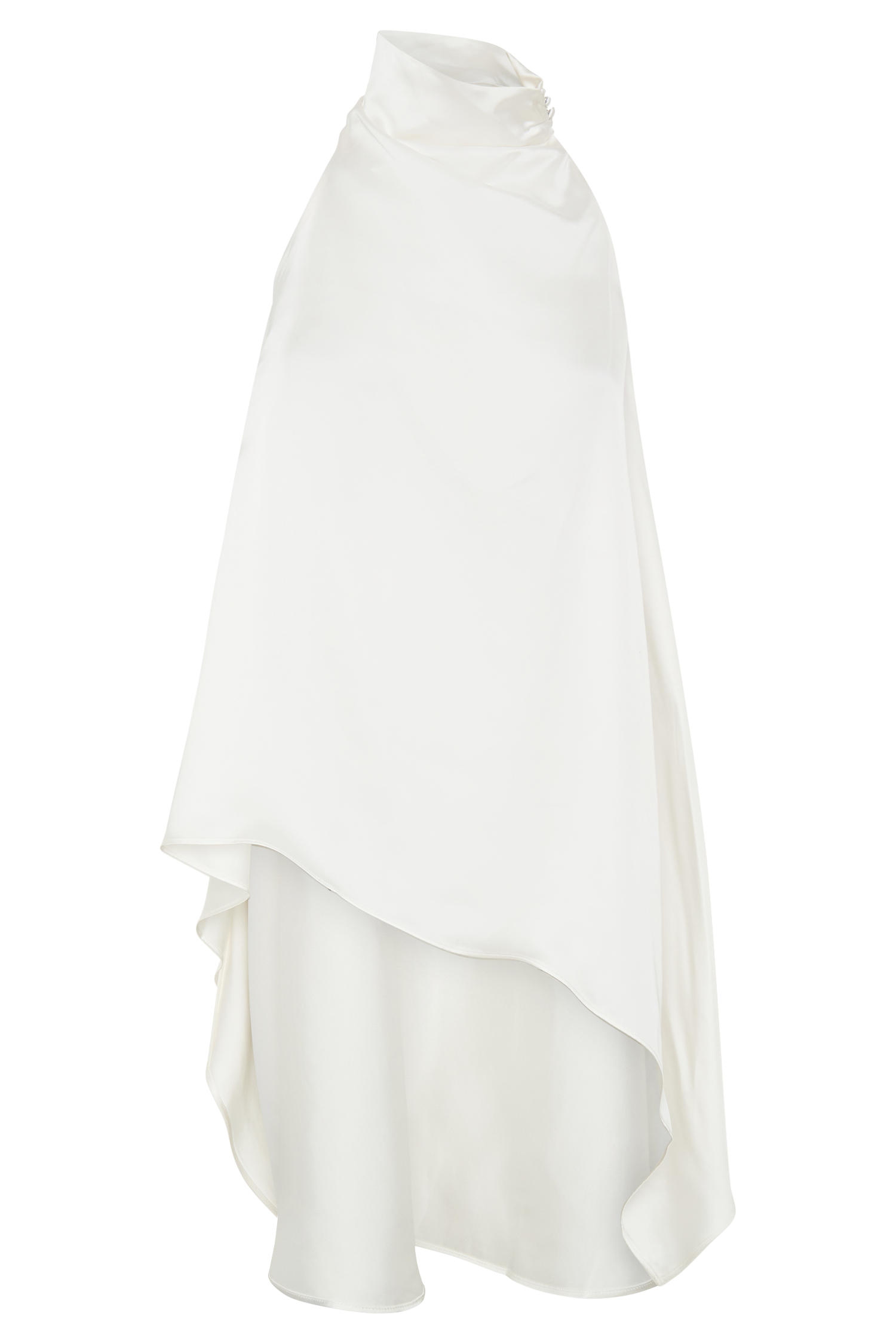 Sydney Asymmetrical Satin Halter Top - Ivory #7