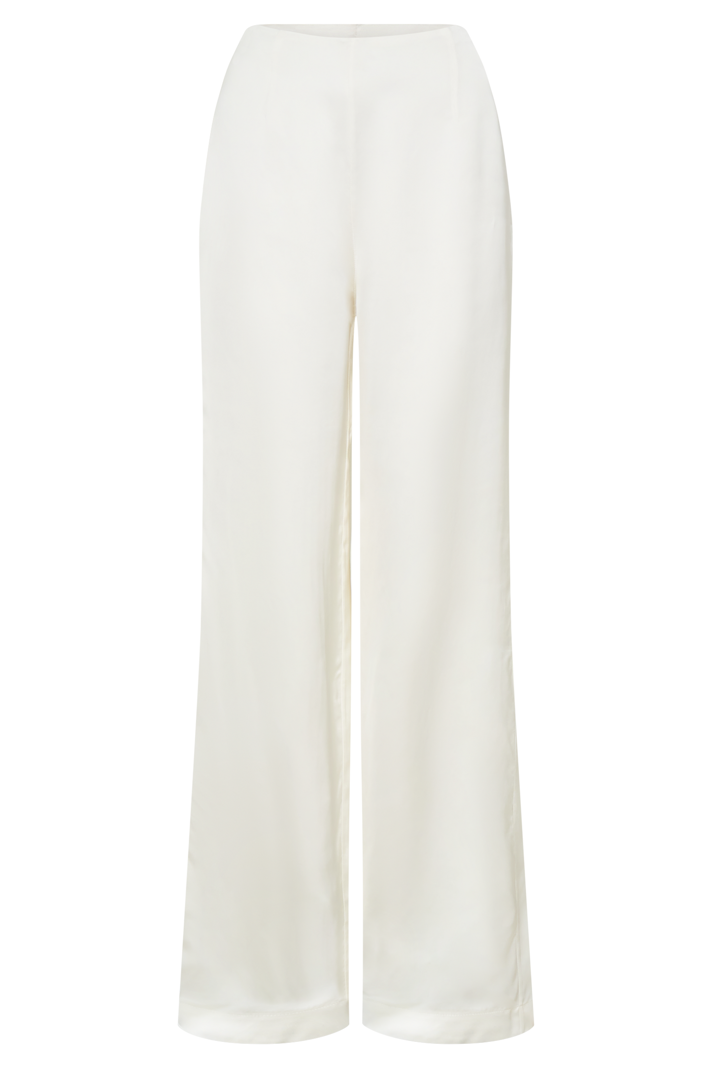 Sydney Straight Leg Satin Pants - Ivory