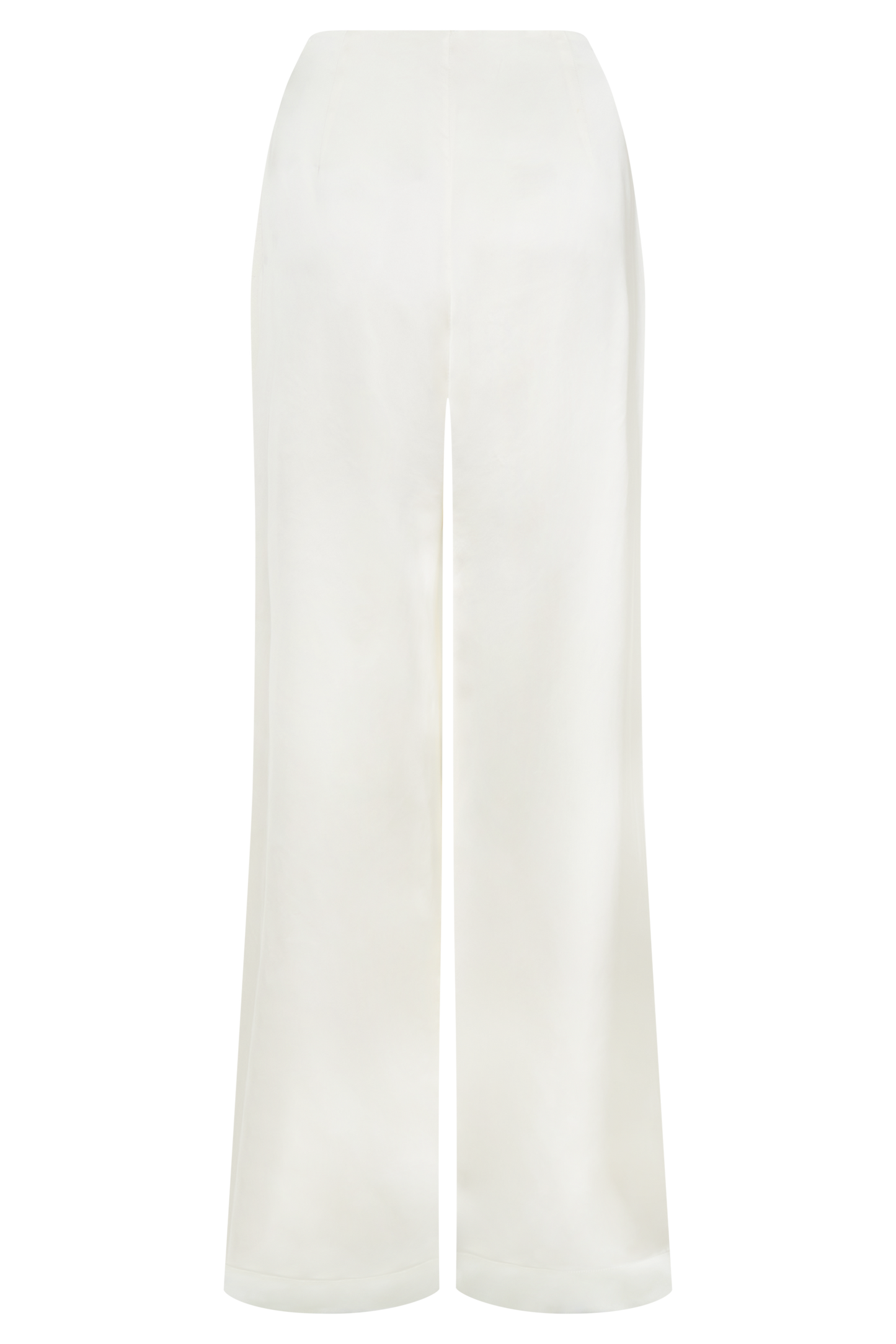 Sydney Straight Leg Satin Pants - Ivory