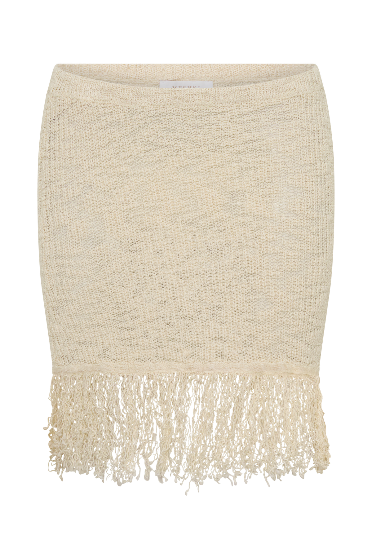 Tabitha Fringe Knit Mini Skirt - Cream #11