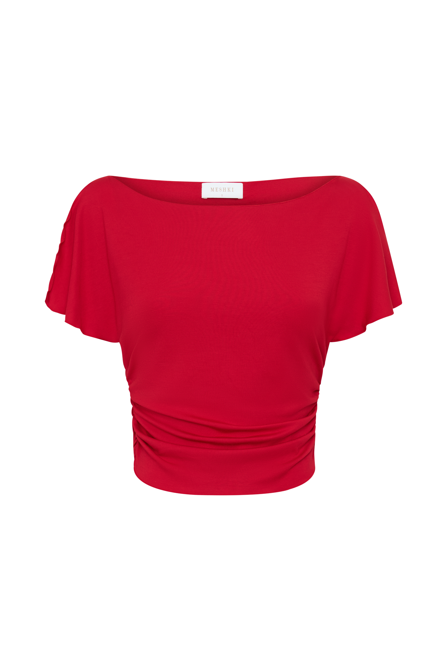 Talise Modal Flounce Short Sleeve Top - Red #9