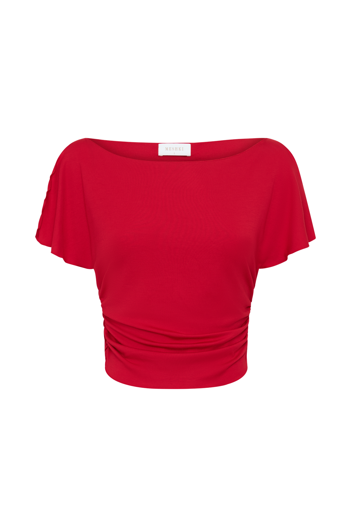 Talise Modal Flounce Short Sleeve Top - Red #9