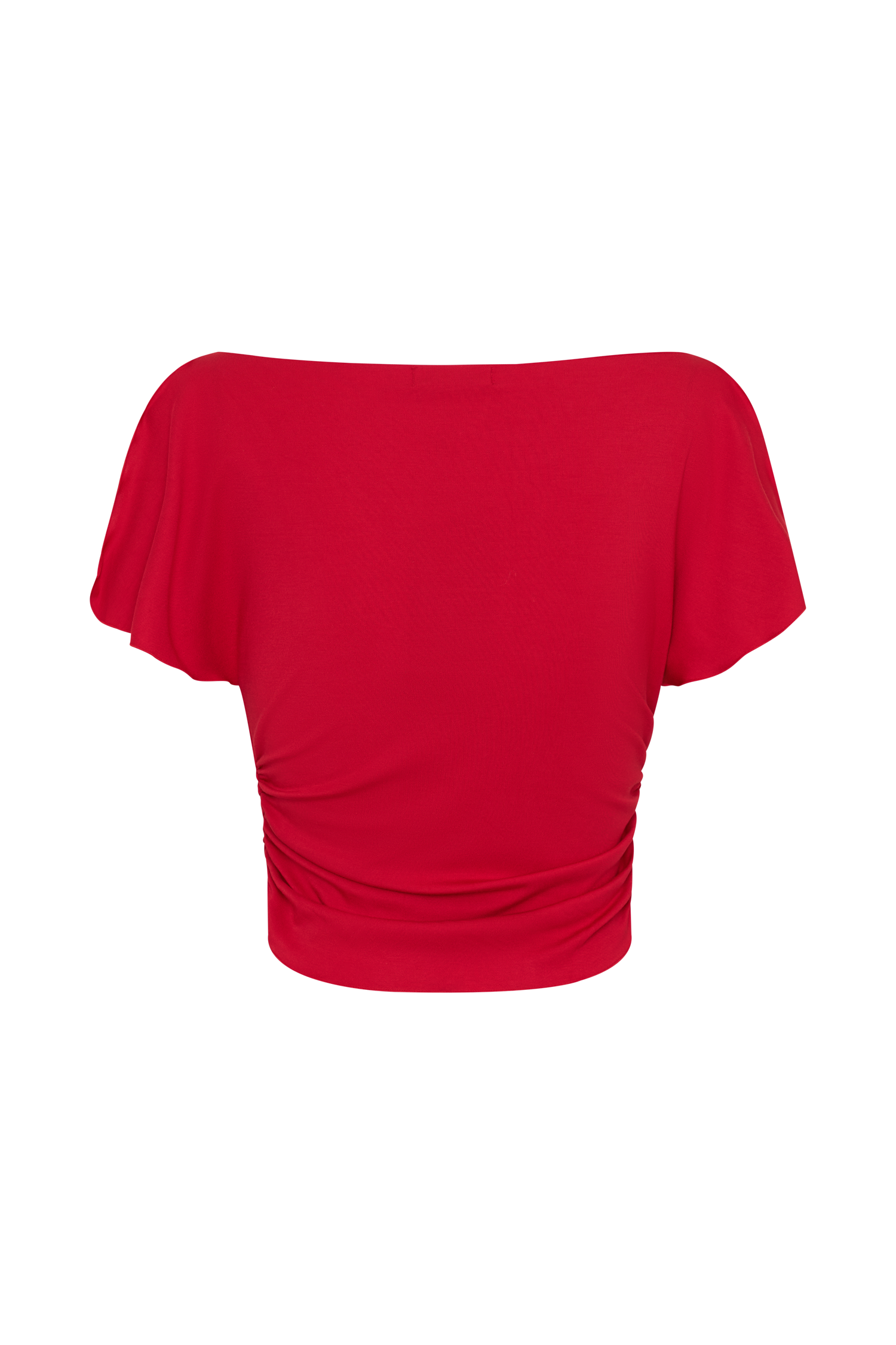Talise Modal Flounce Short Sleeve Top - Red #8