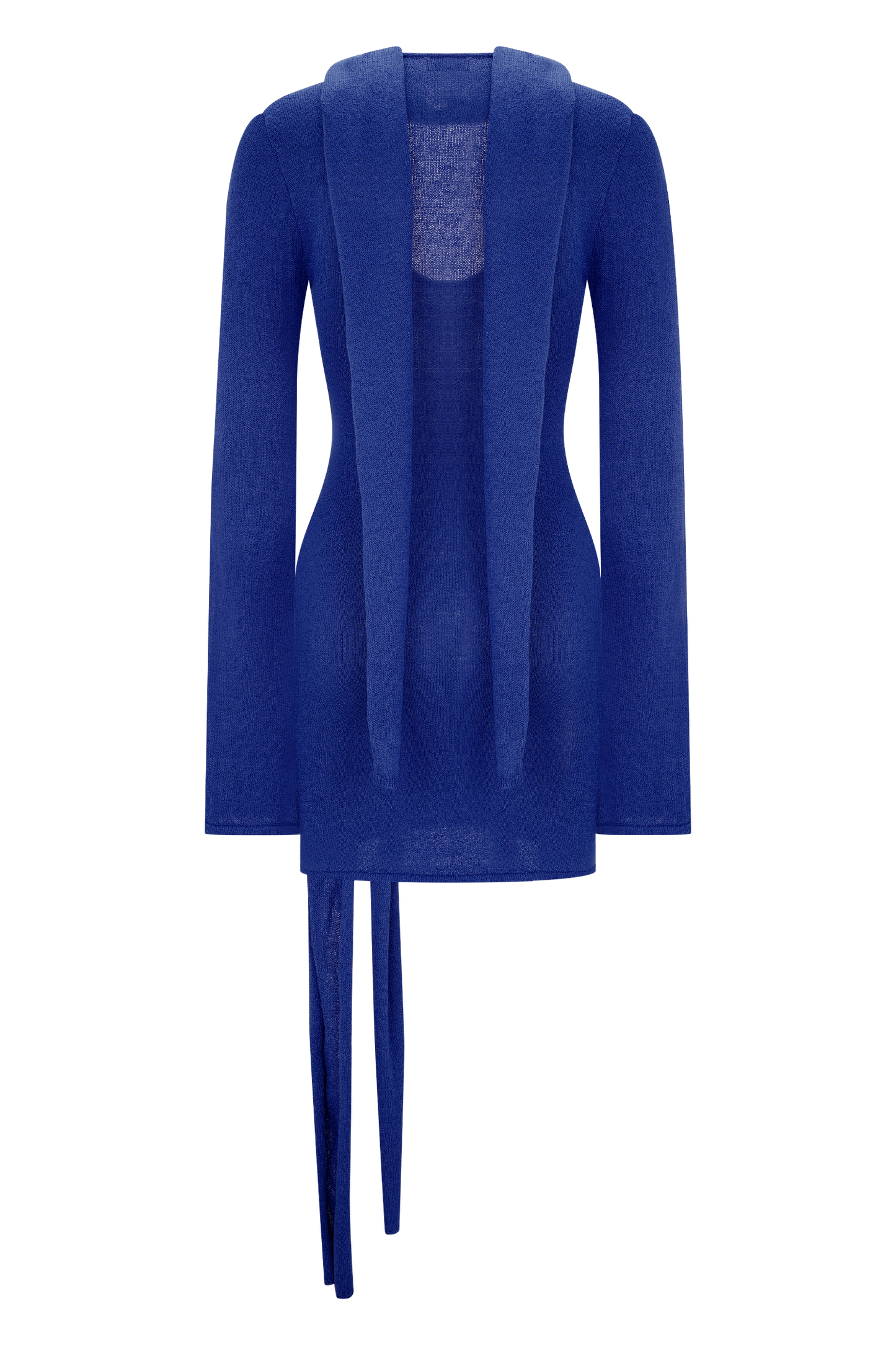 Taron Knit Mini Dress With Scarf - Cobalt