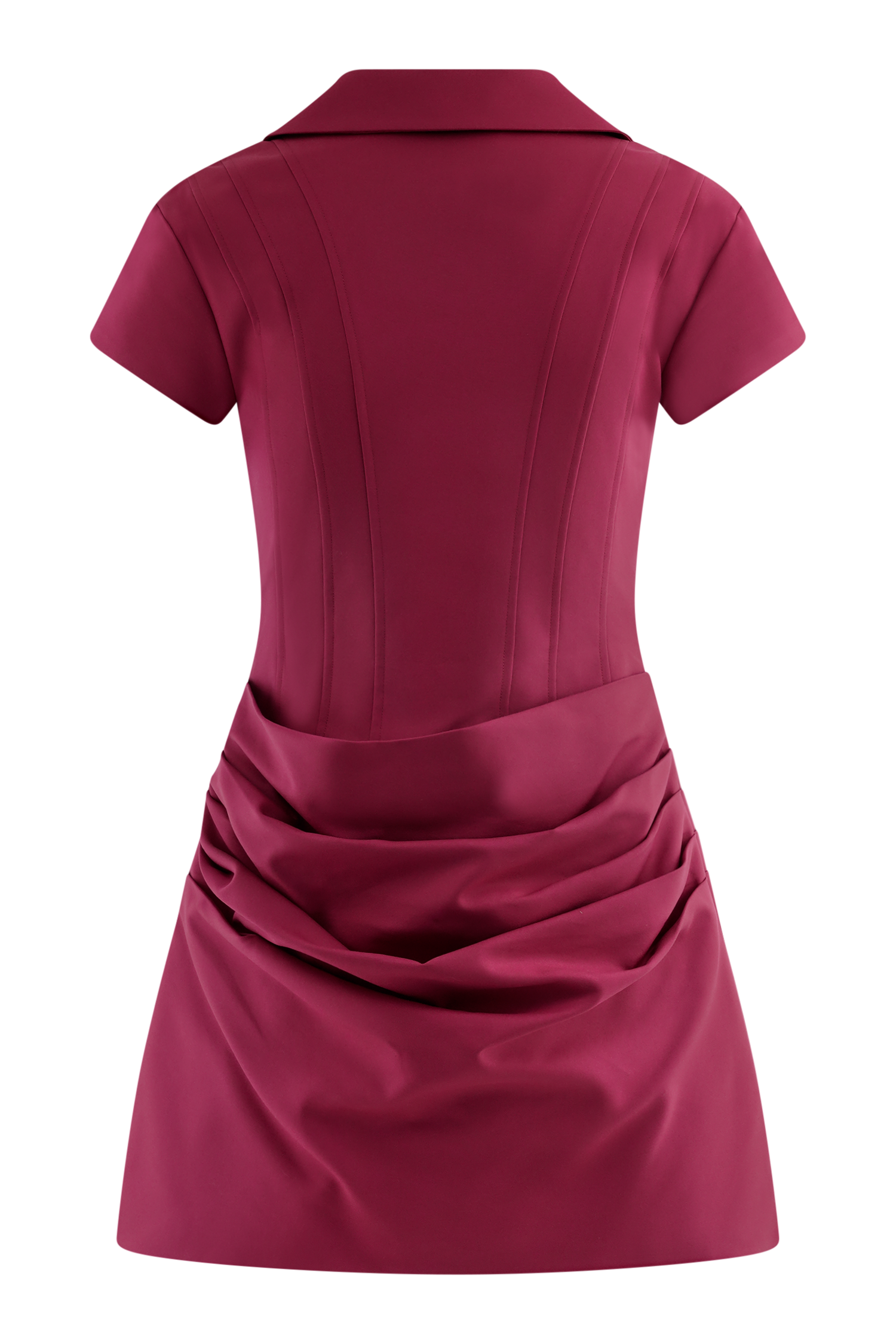 Tarryn Collared Cotton Mini Dress - Dragonfruit #10
