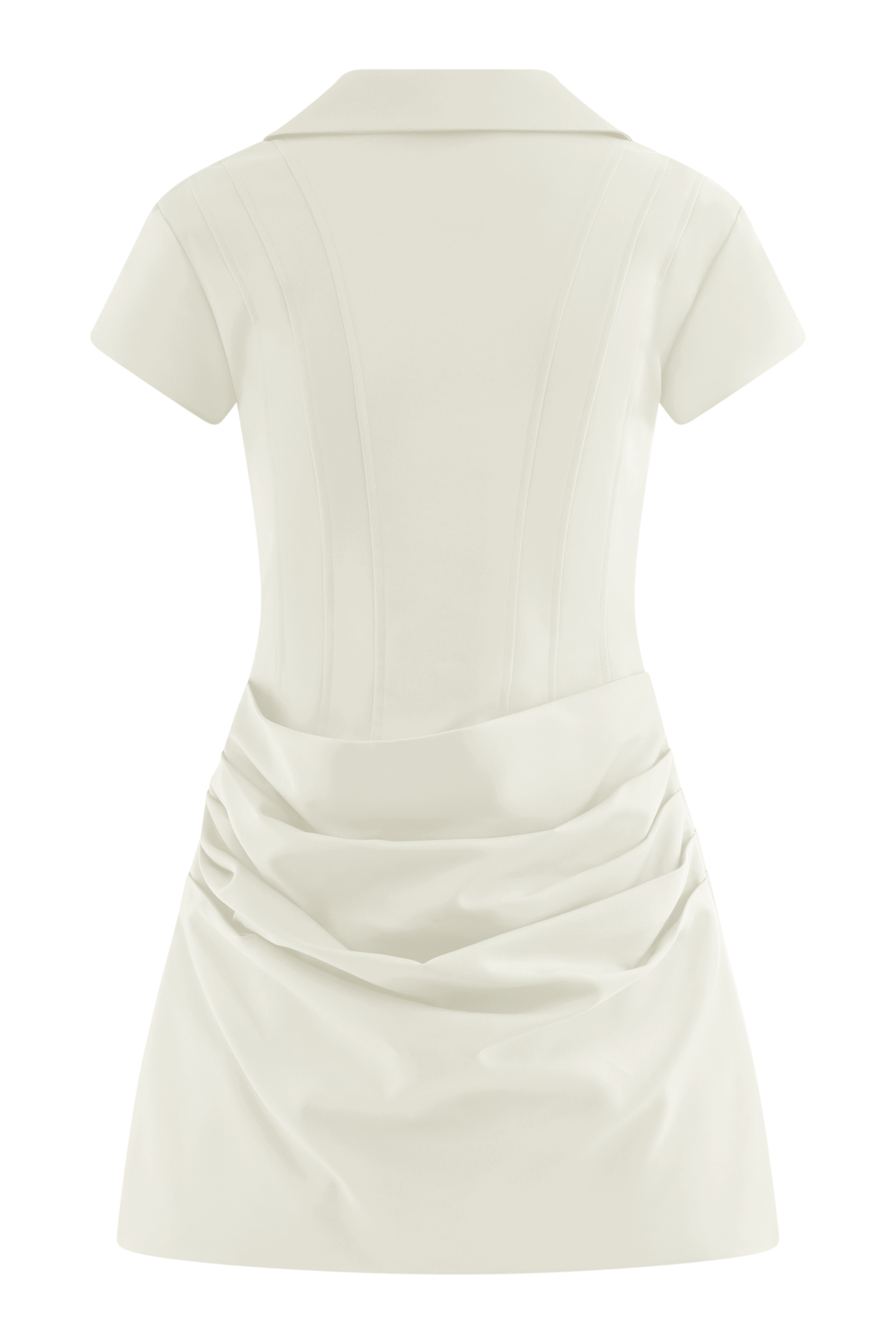 Tarryn Collared Cotton Mini Dress - White #9
