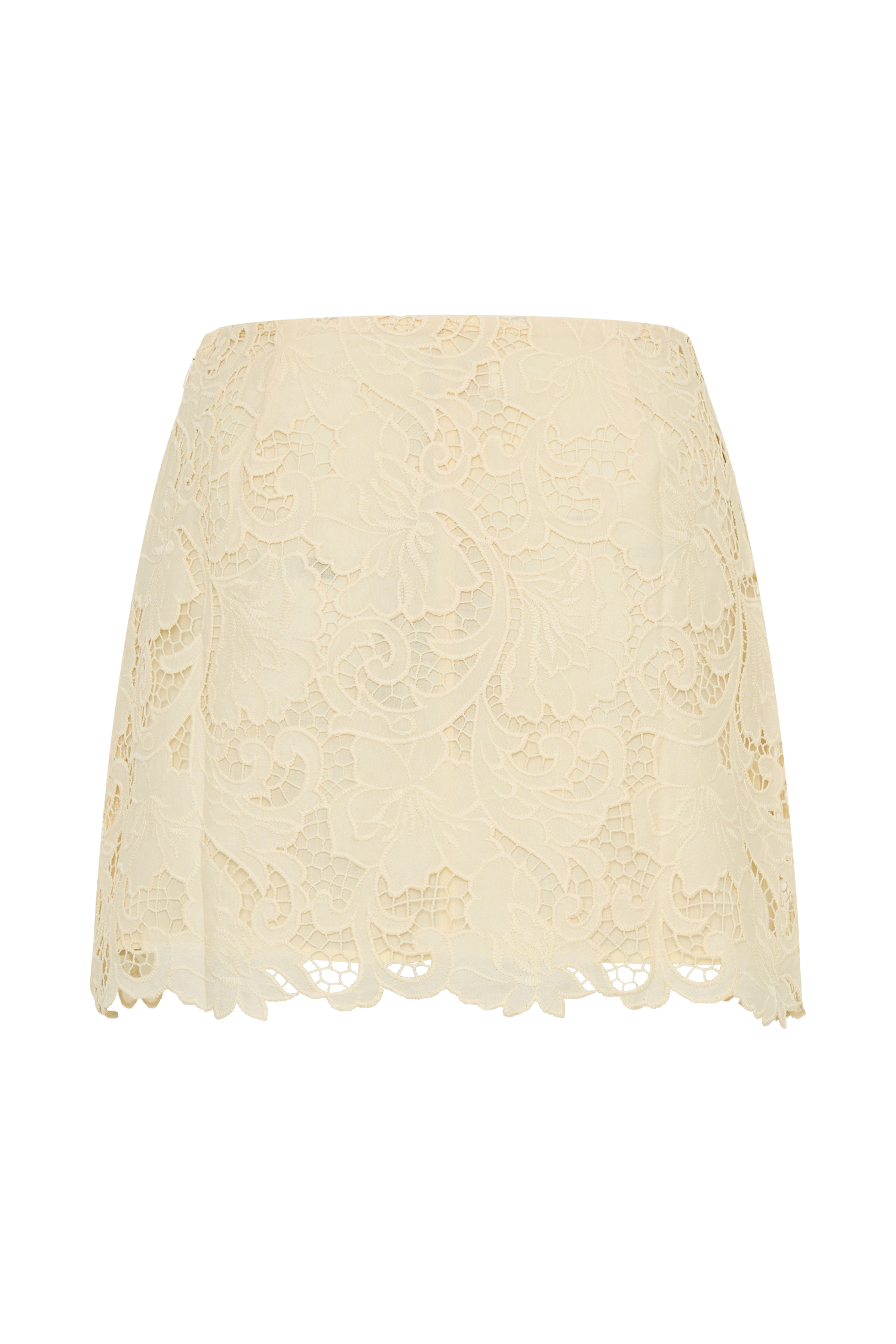 Tessa Broderie Mini Skirt - Lemon | MESHKI UK Tessa Broderie Mini Skirt - Lemon | MESHKI UK