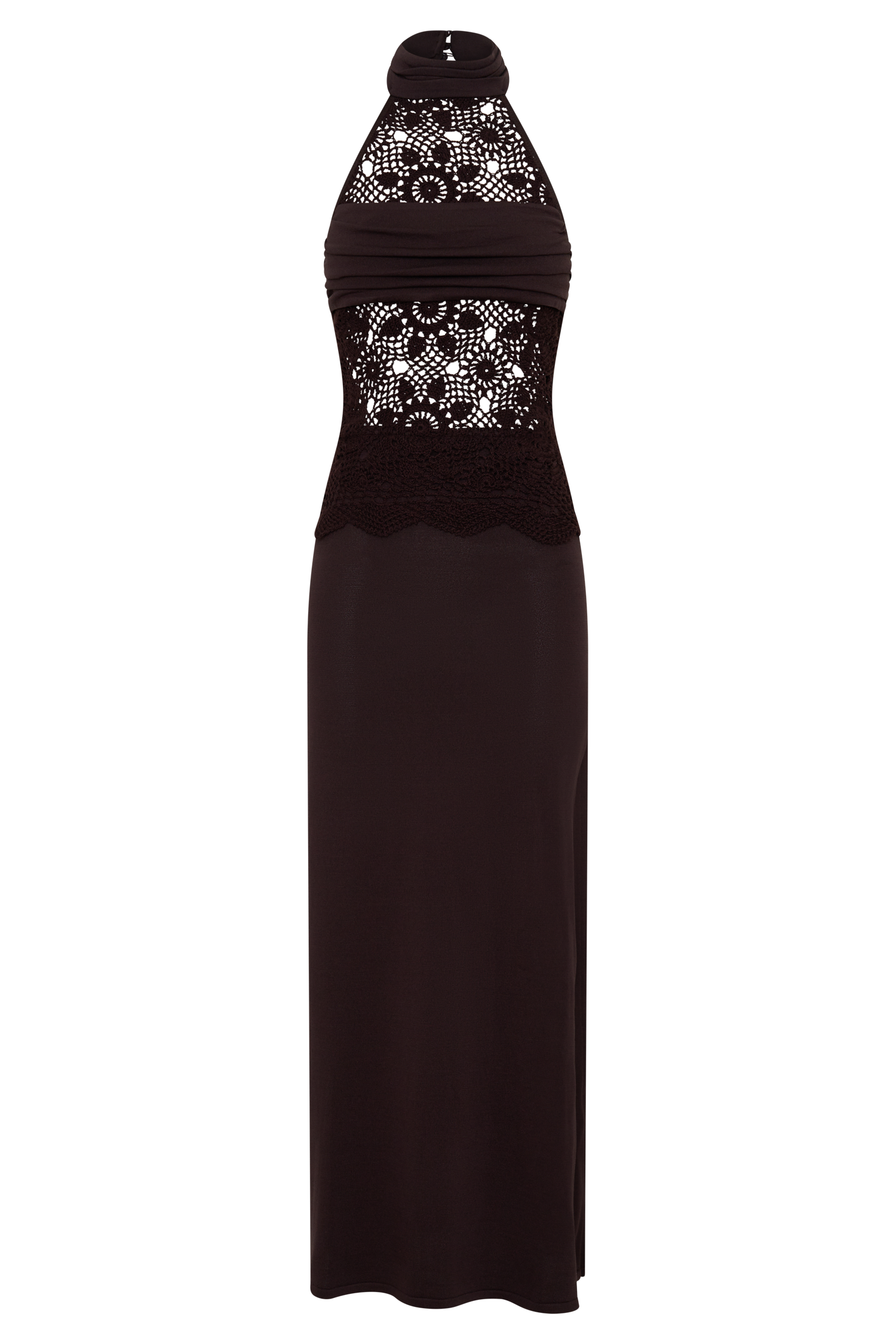 Tessie Knit & Crochet Maxi Dress - Dark Chocolate #8