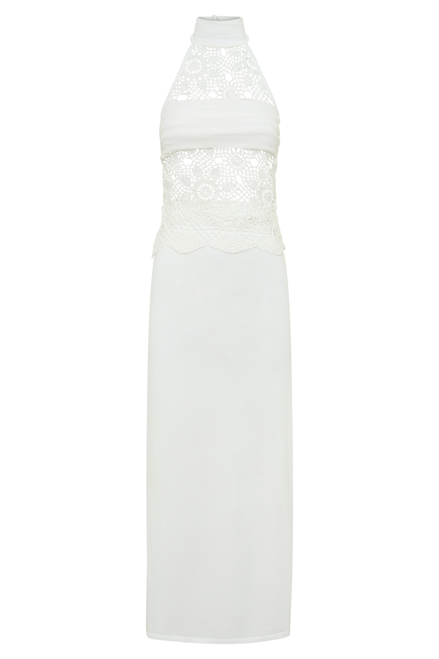 Tessie Knit & Crochet Maxi Dress - Ivory