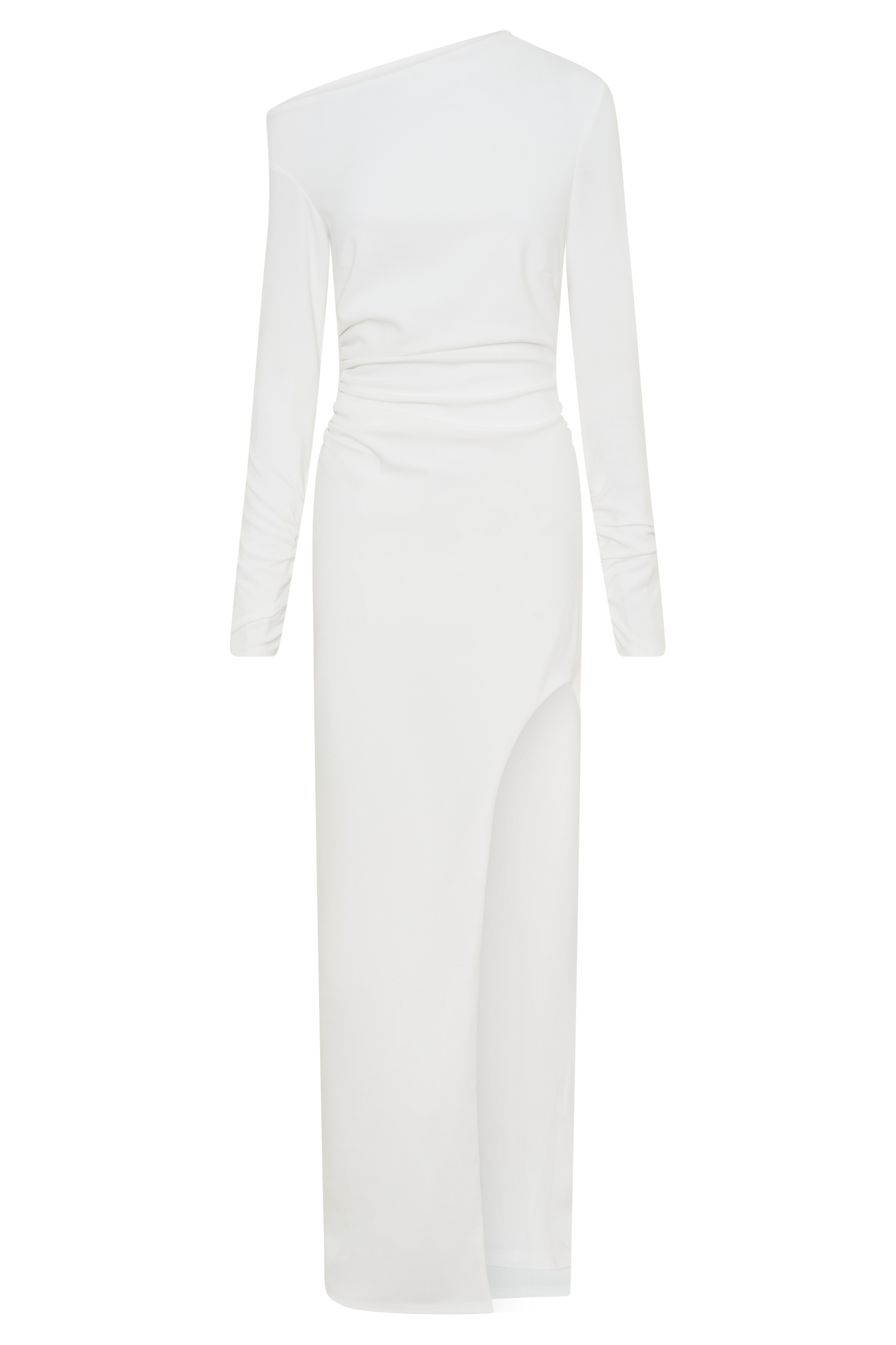 Thalyn Crepe Maxi Dress With Split - White #9
