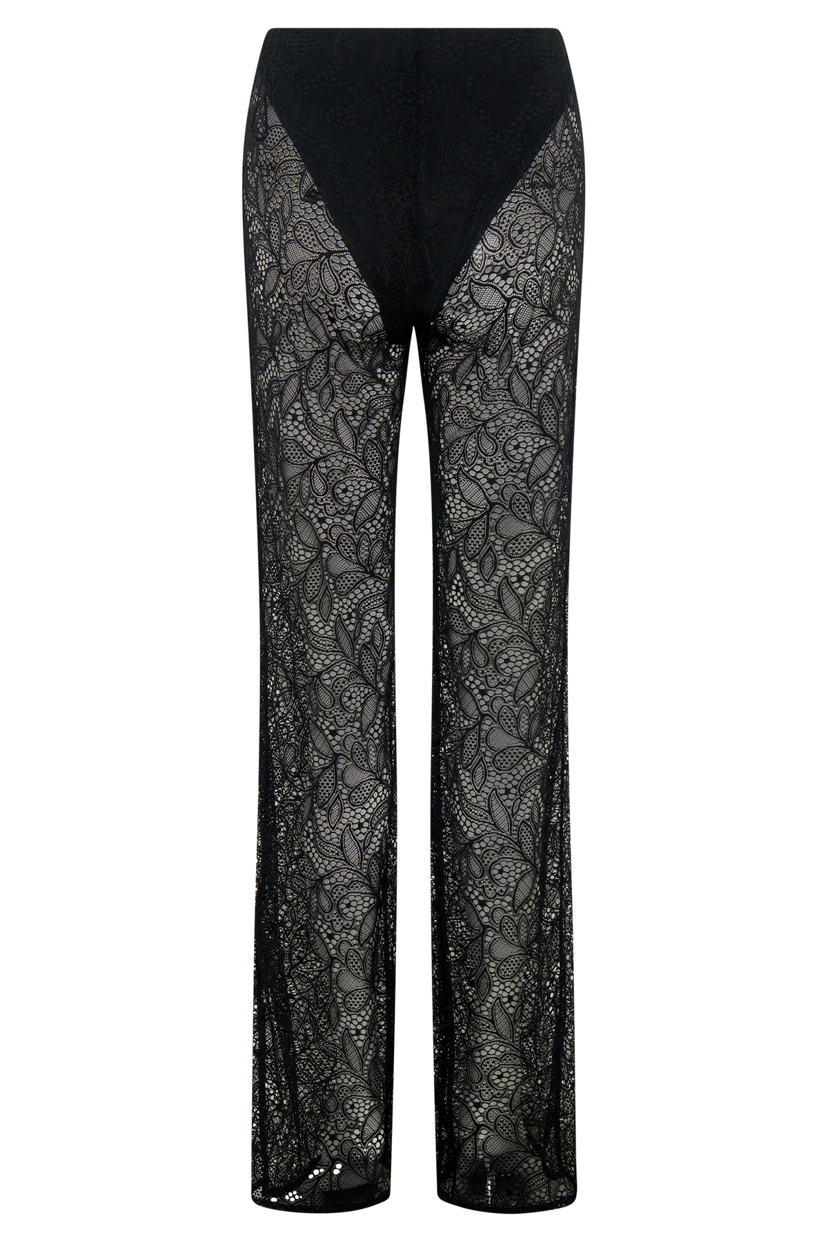 Theodosia Wide Leg Lace Pants - Black #7