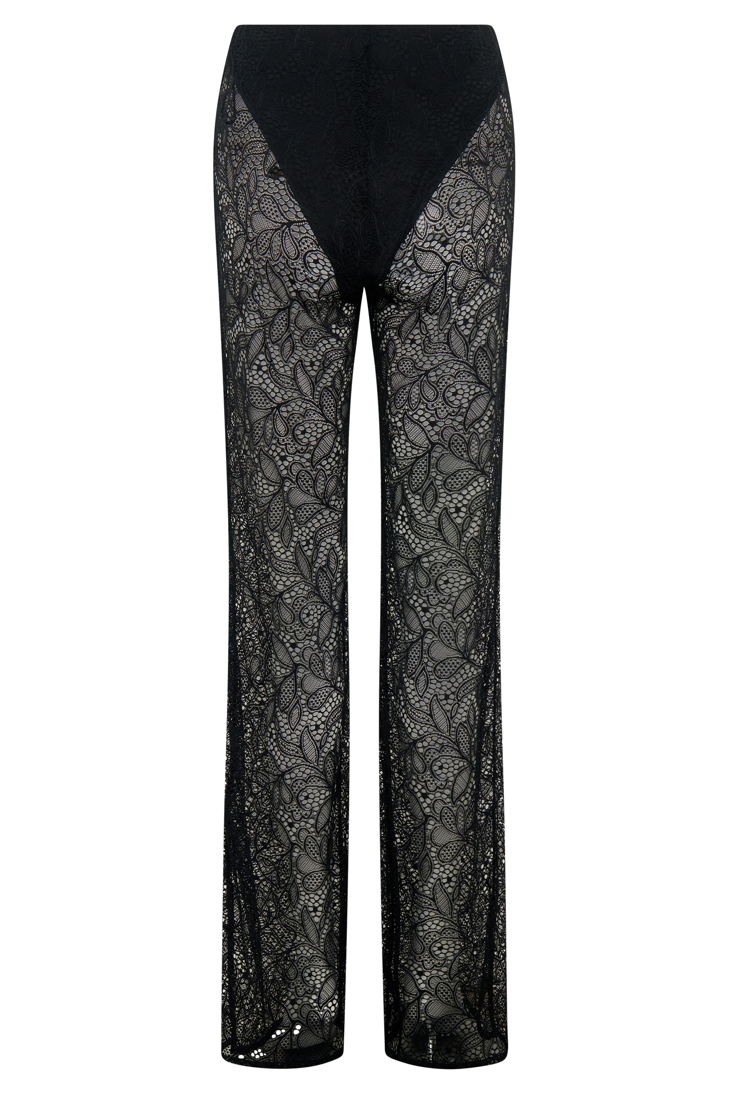 Theodosia Wide Leg Lace Pants - Black #7