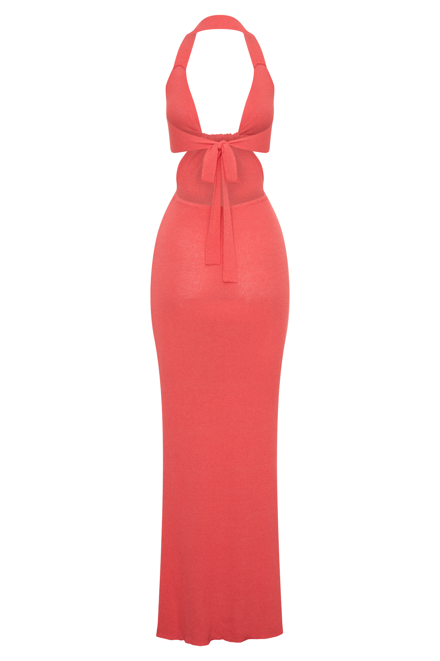 Theresea Halter Knit Maxi Dress - Coral #8