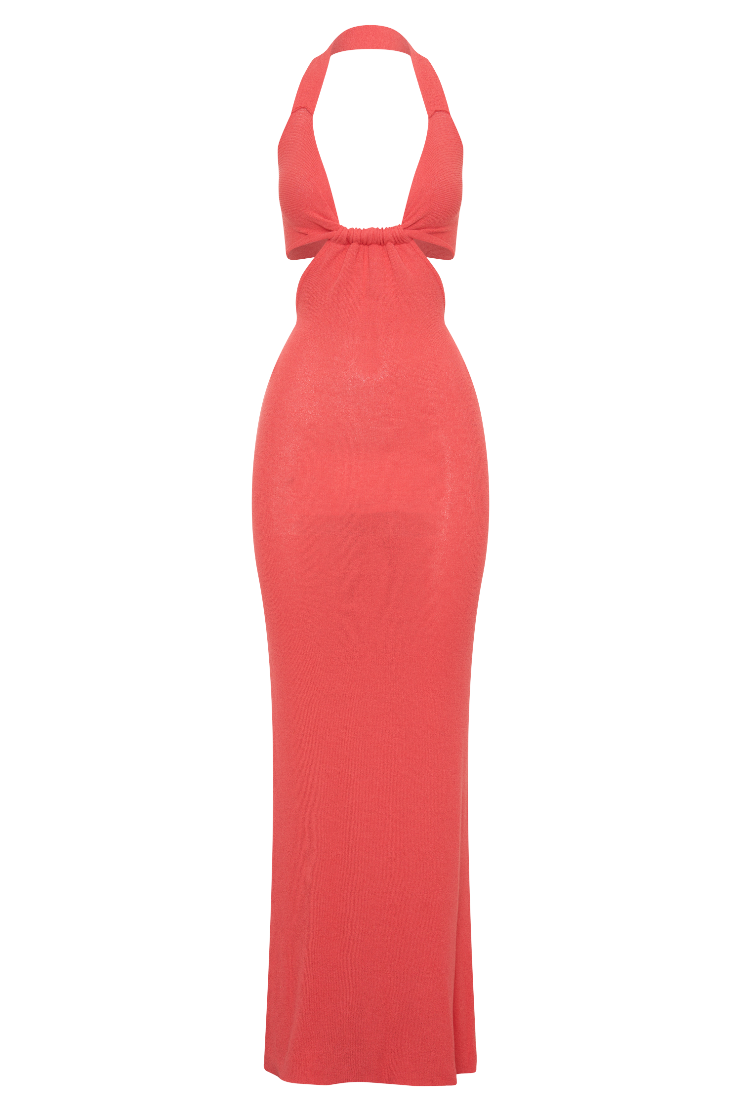 Theresea Halter Knit Maxi Dress - Coral #9