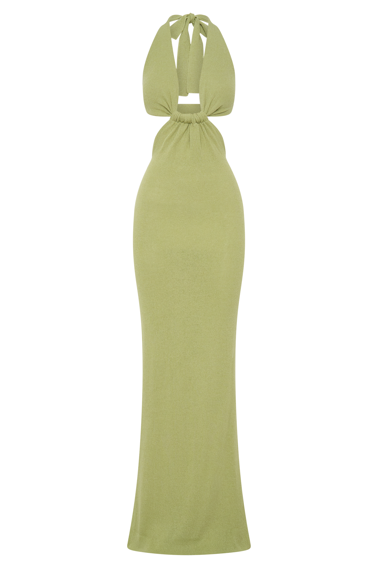 Theresea Halter Knit Maxi Dress - Light Olive #7