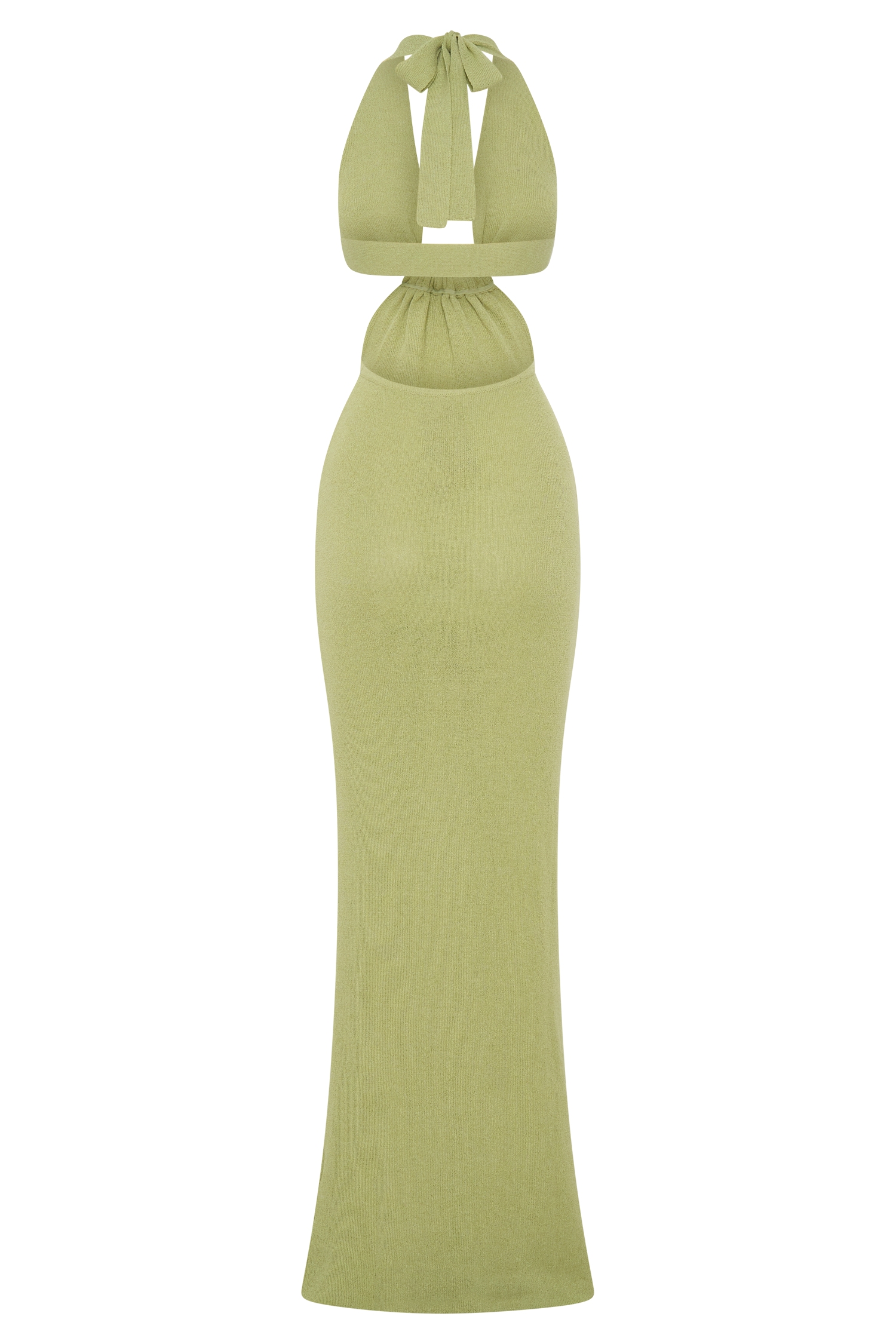 Theresea Halter Knit Maxi Dress - Light Olive #6