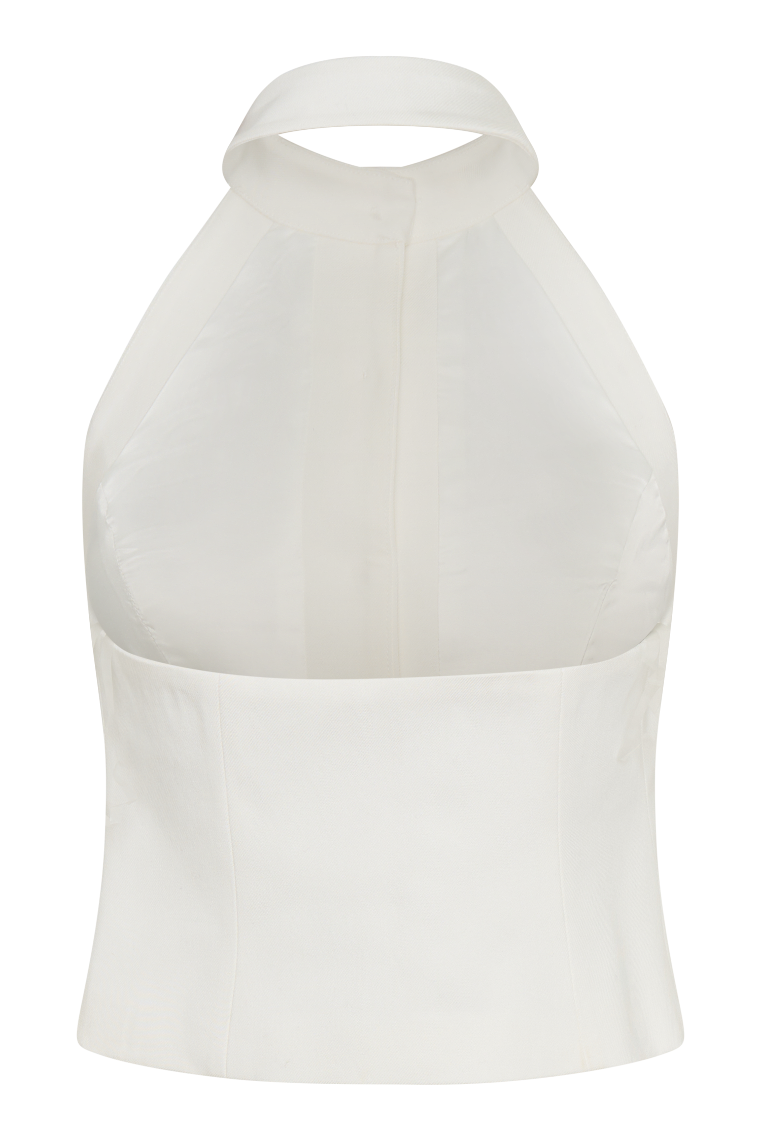 Tiara Halter Neck Suiting Top - White #7