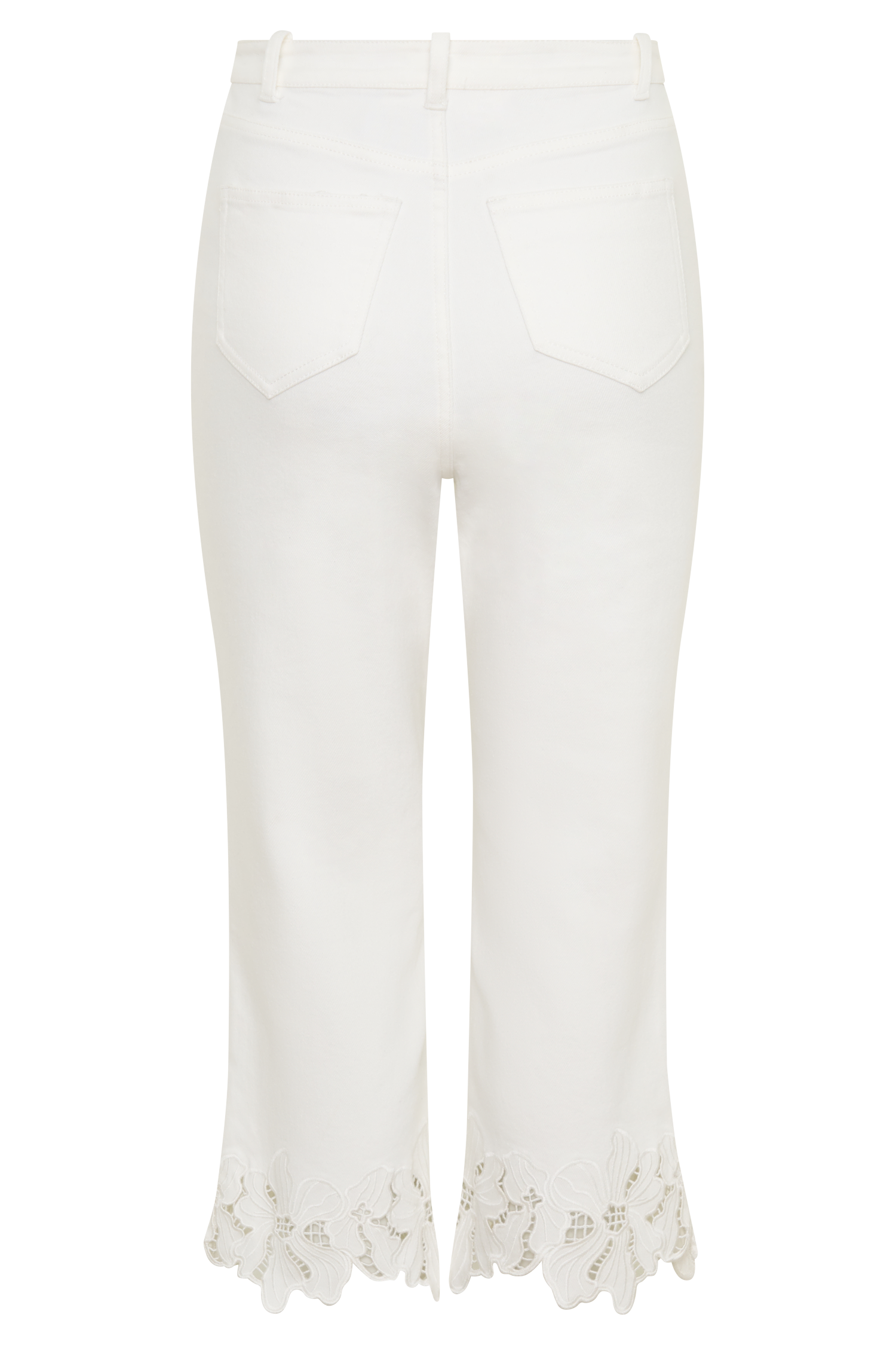 Tillie Flower Embroidery Denim Capris - White #10