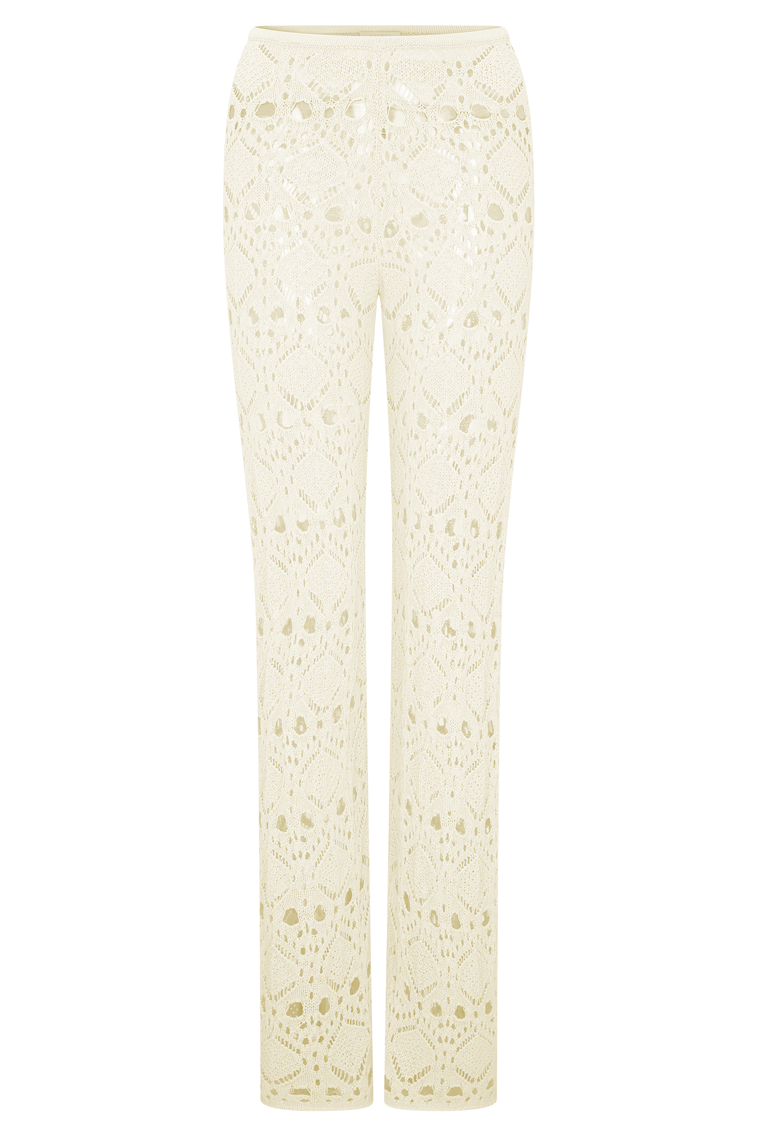 Trena Crochet Knit Pants - Ivory | MESHKI UK