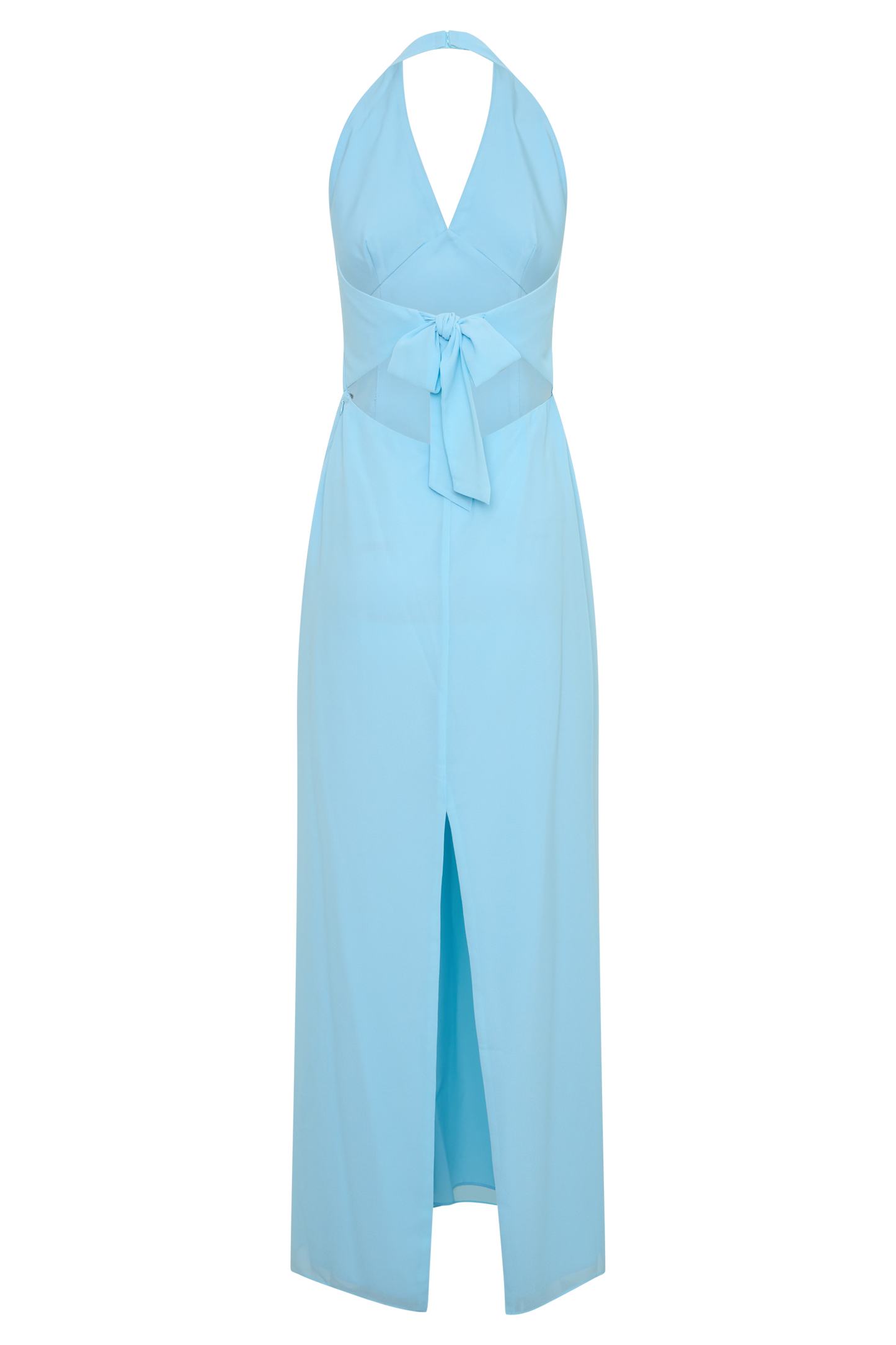 Valentina Chiffon Halter Maxi Dress - Pale Blue
