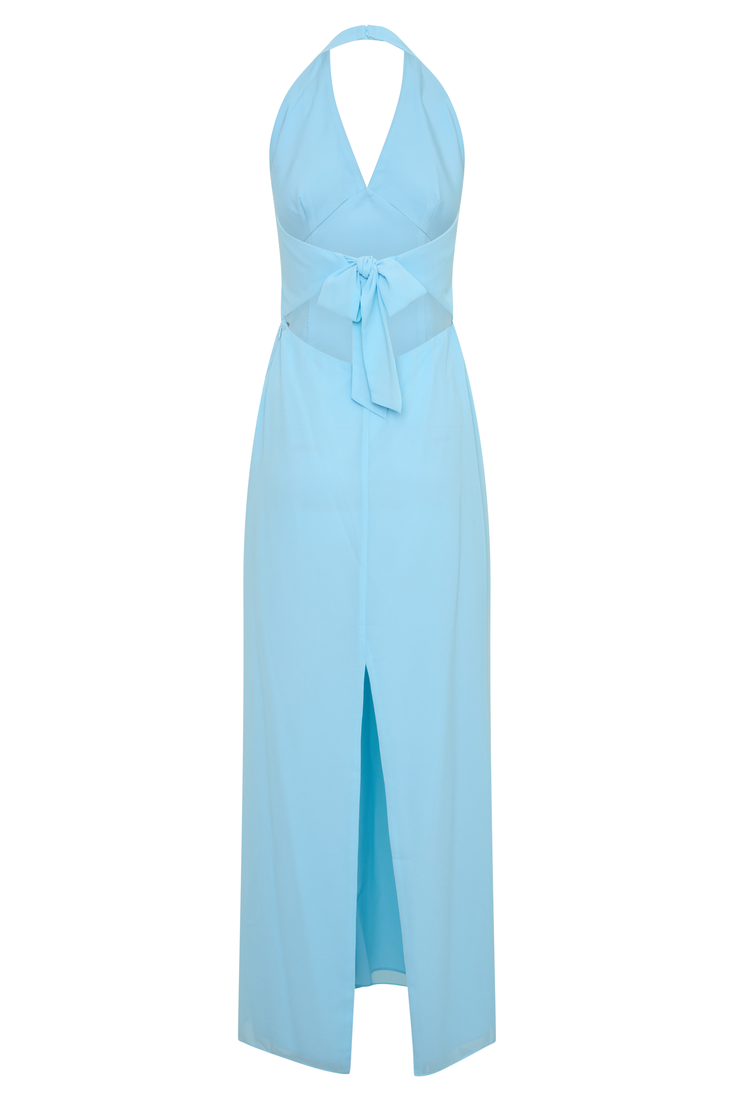 Valentina Chiffon Halter Maxi Dress - Pale Blue #8