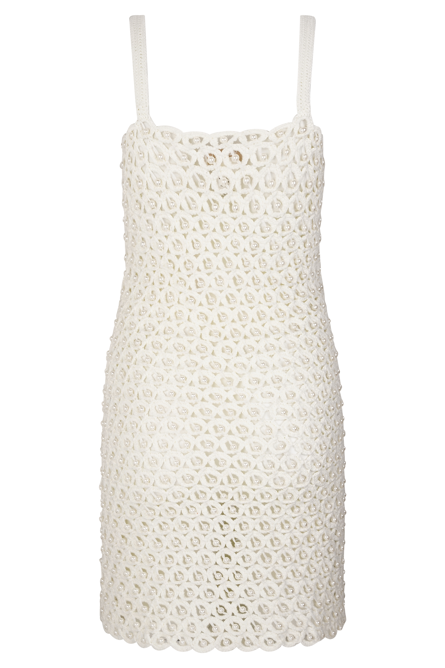 Vanessa Hand Crochet Pearl Mini Dress - Ivory | MESHKI UK Vanessa Hand Crochet Pearl Mini Dress - Ivory | MESHKI UK